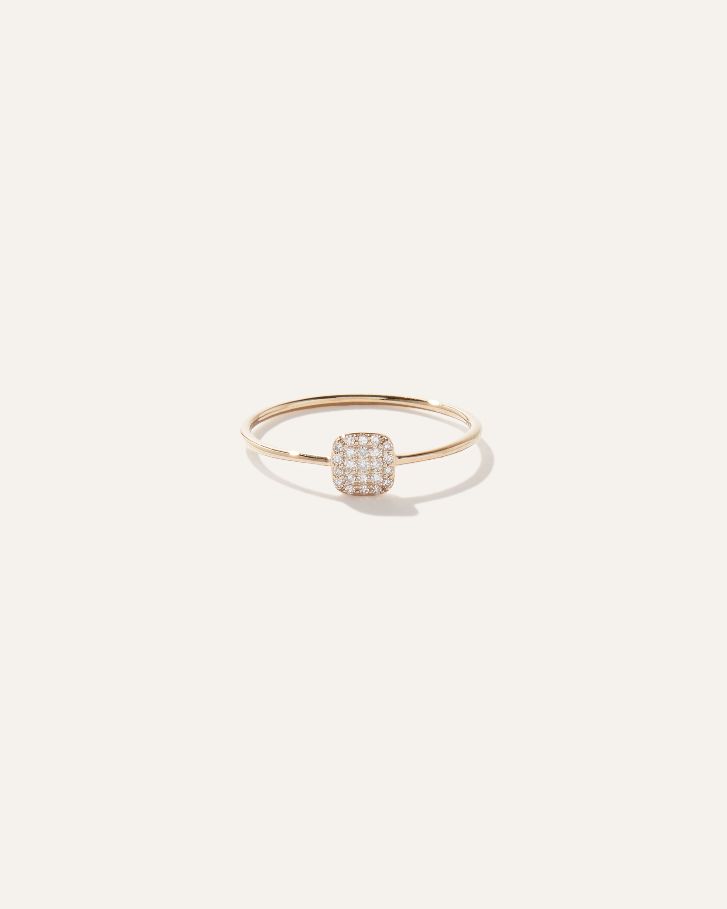Quince Women's 14k Gold Pave Diamond Cushion Ring In Yellow Gold