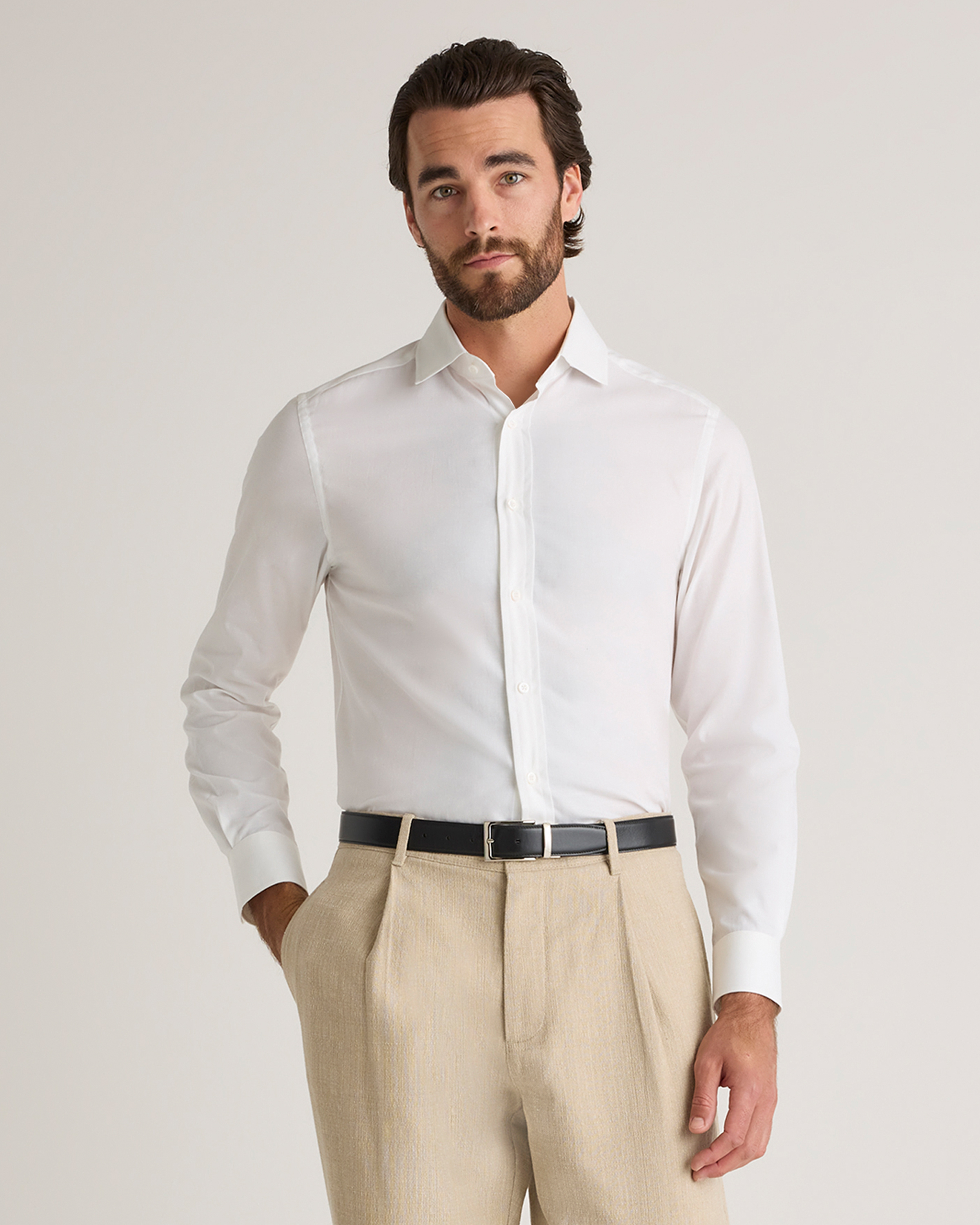 Shop Quince Men's Cashmere Dress Shirt In White