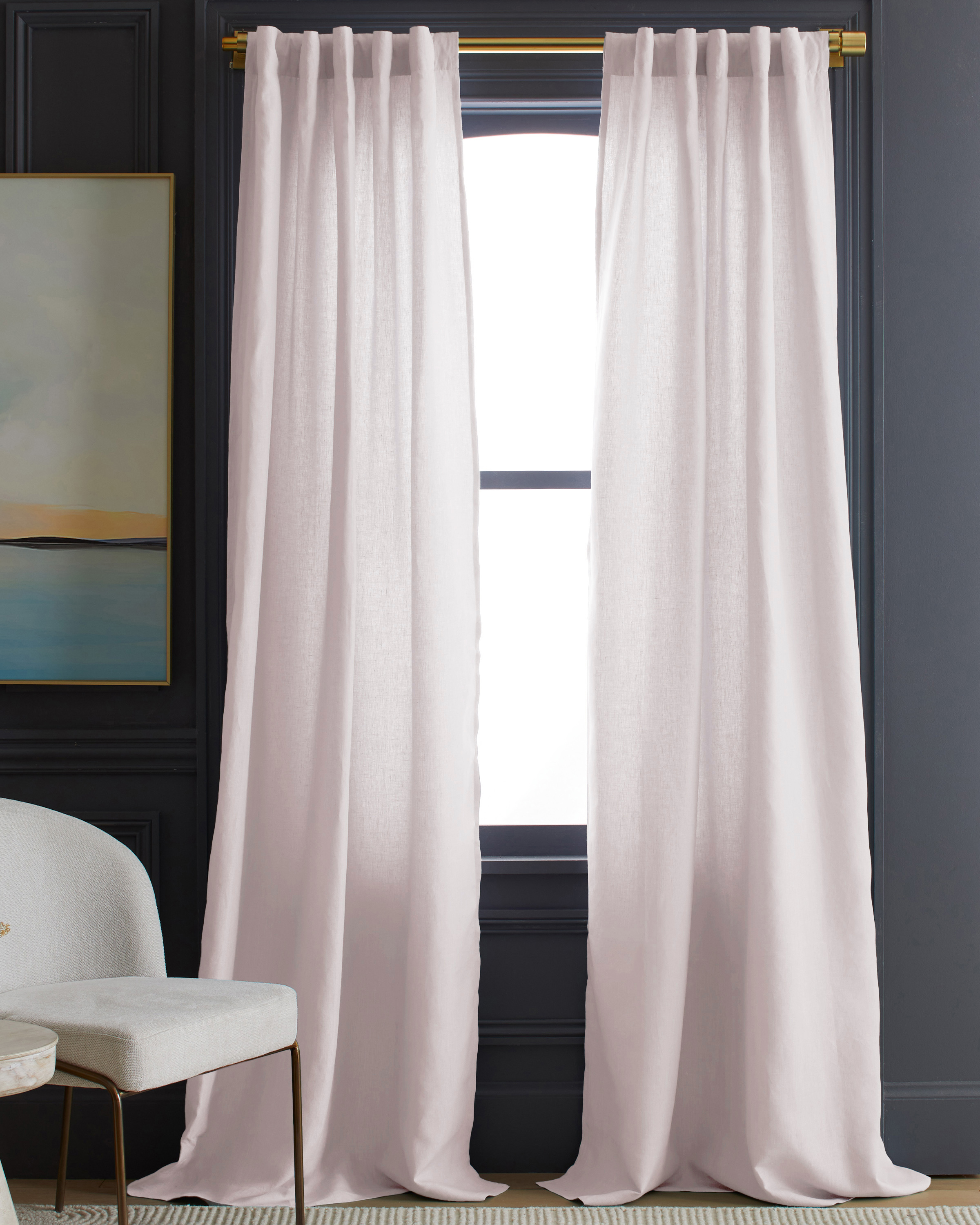 Quince European Linen Curtain In Vintage Blush
