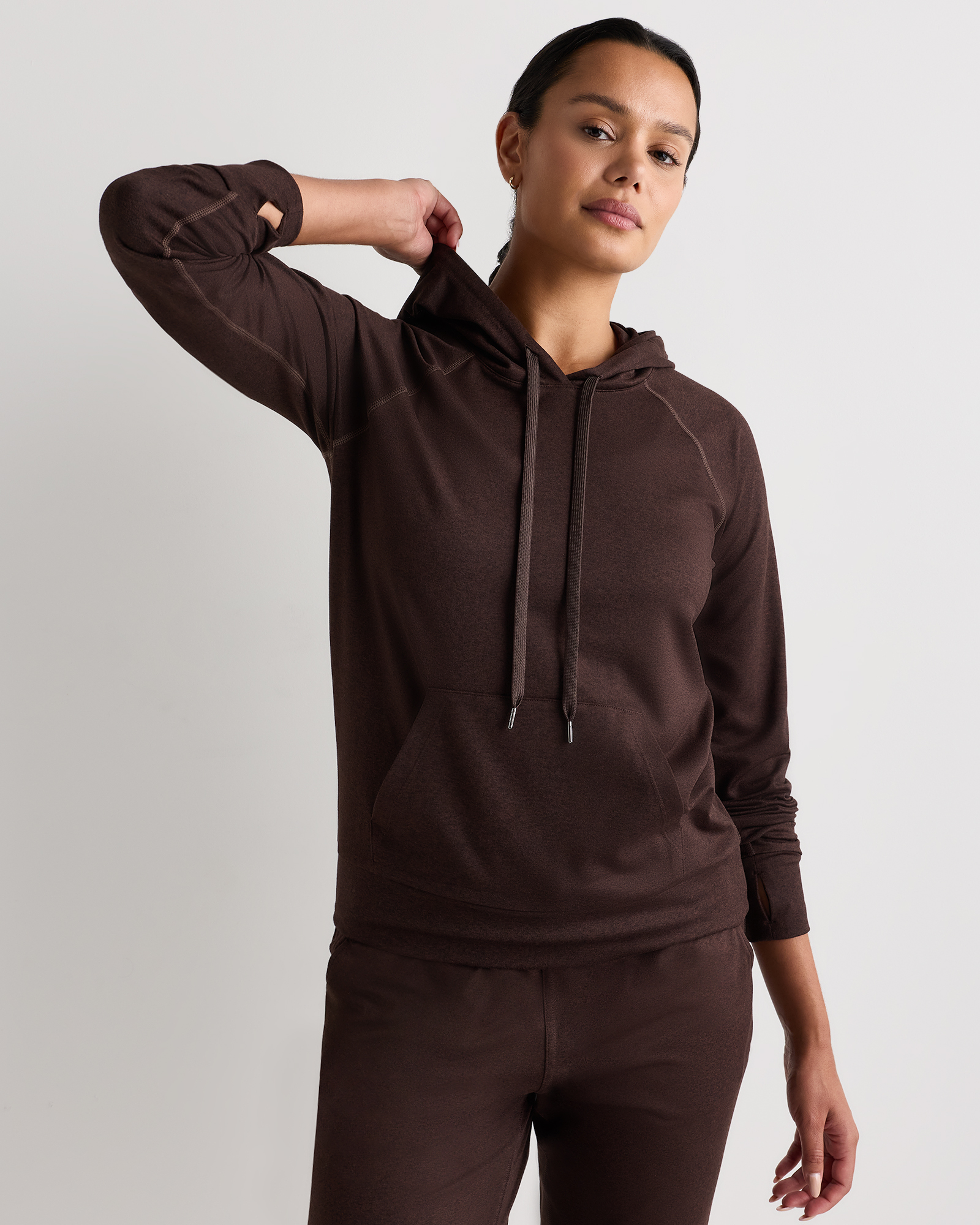 Flowknit Pullover Hoodie in Black