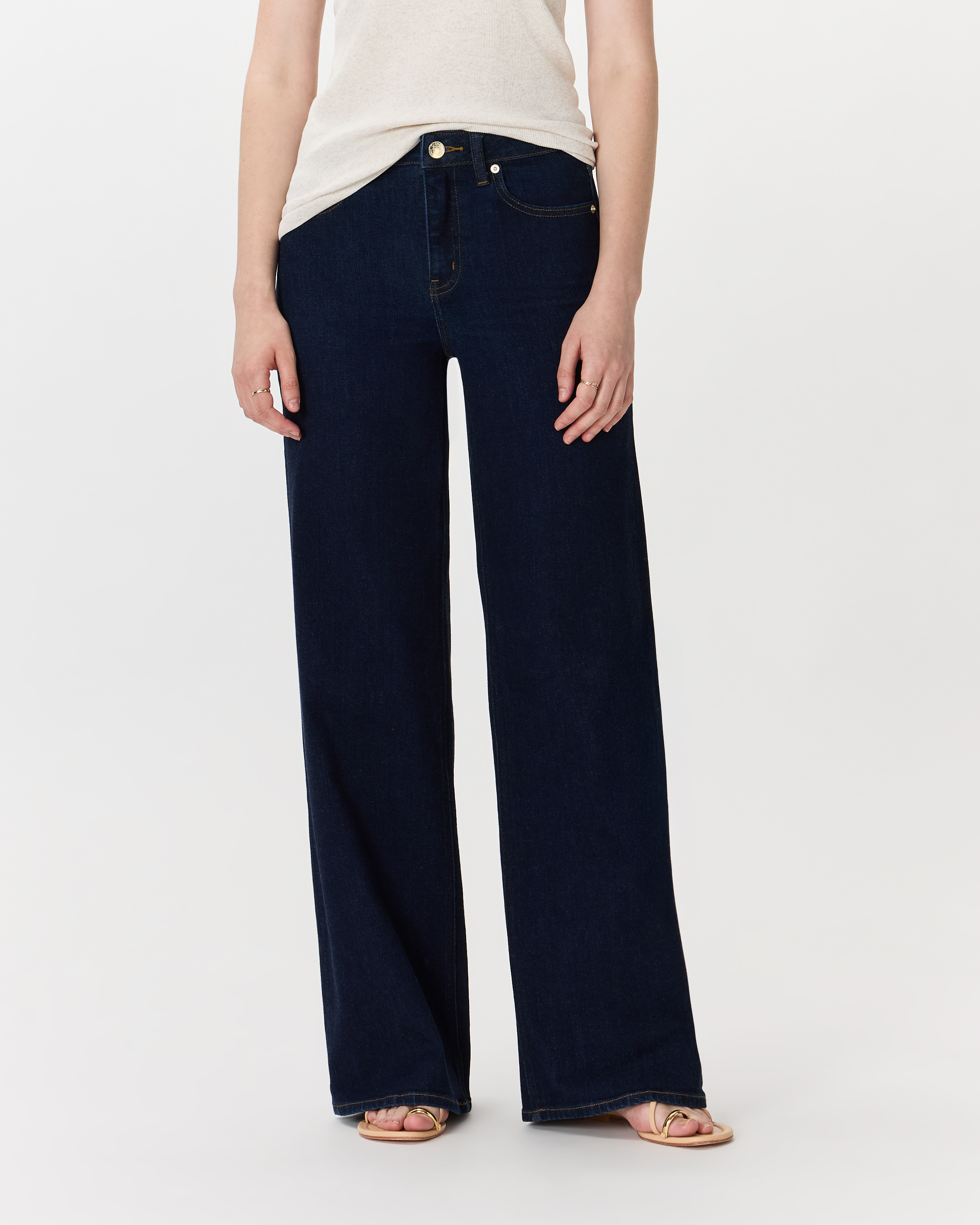 Quince Bella Stretch Wide Leg Jeans in Midnight Blue