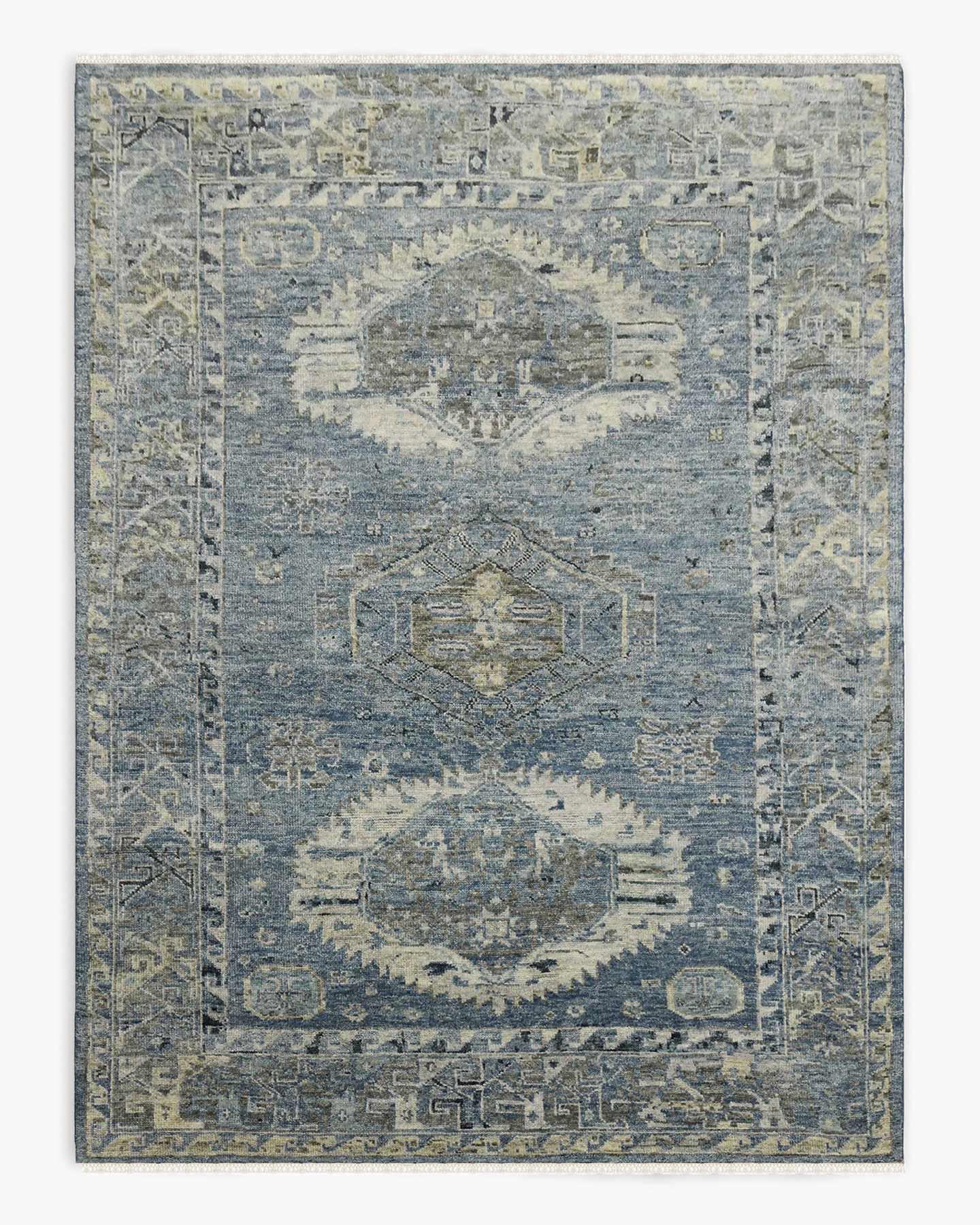 Marguerite Hand-Knotted Wool Rug - Blue