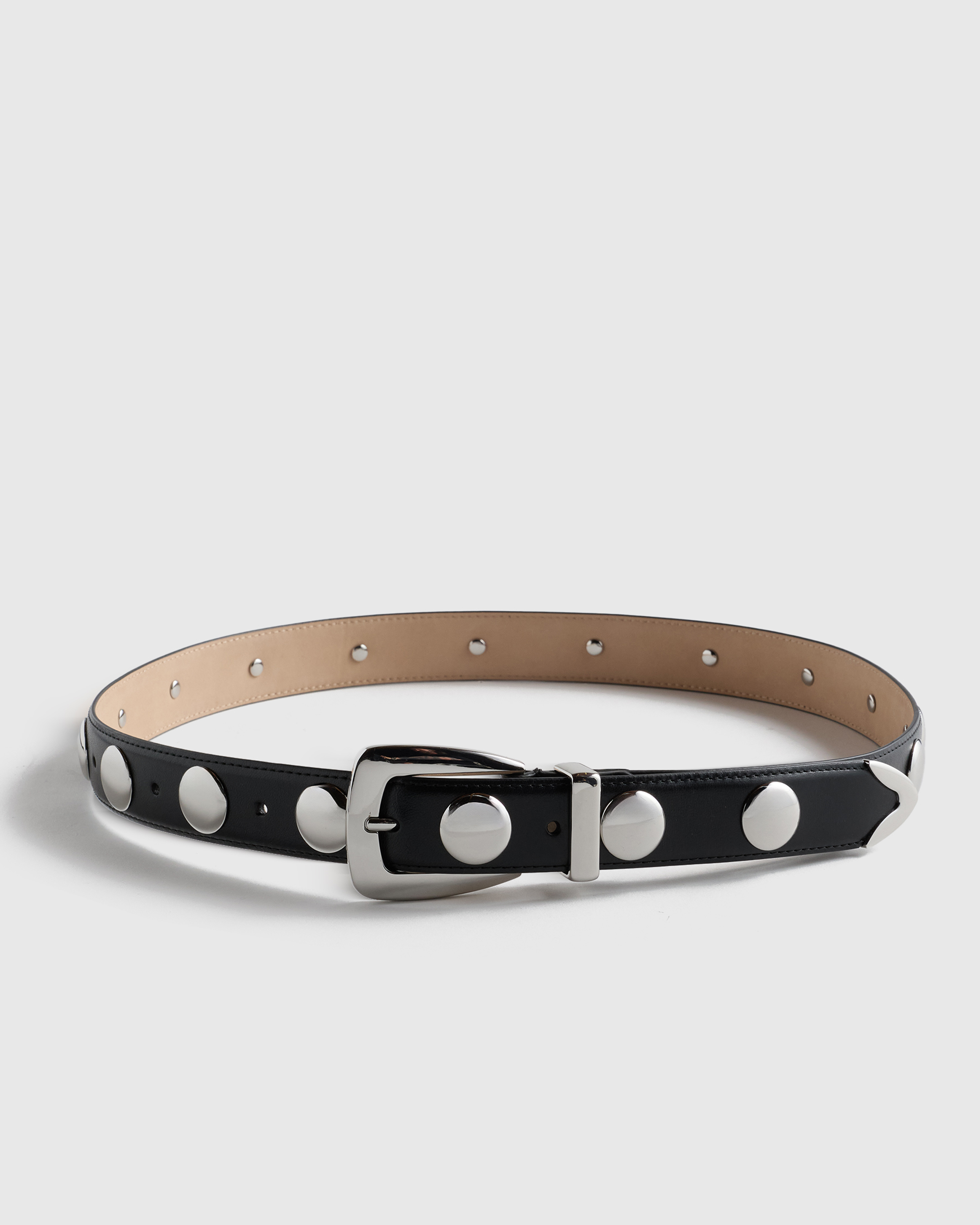 Alyssa European Leather Studded Belt