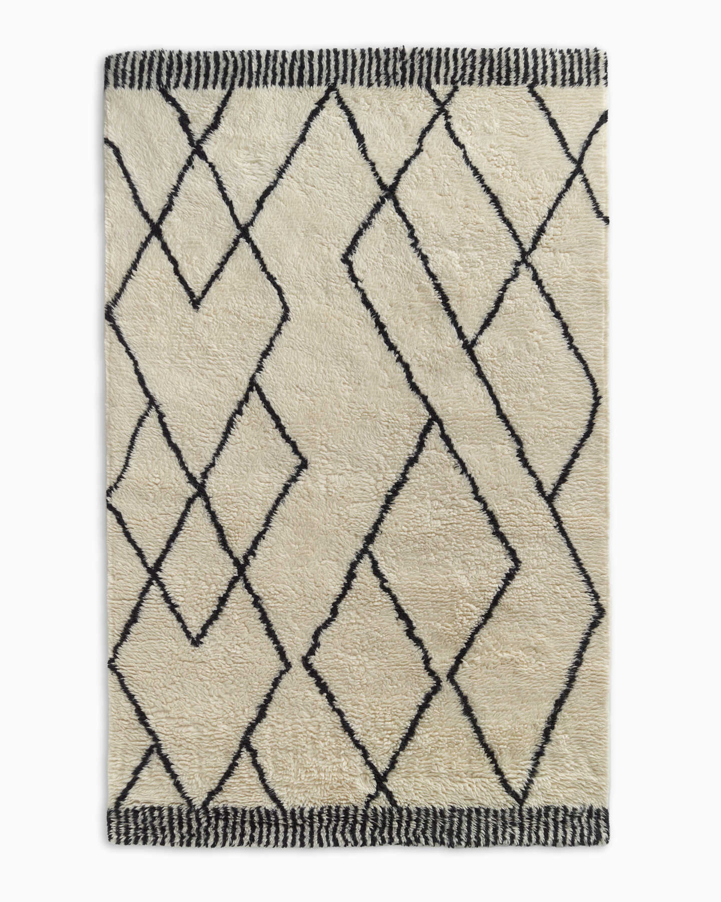 Zina Hand-Woven Wool Rug - Ivory/Black - 0 - Thumbnail