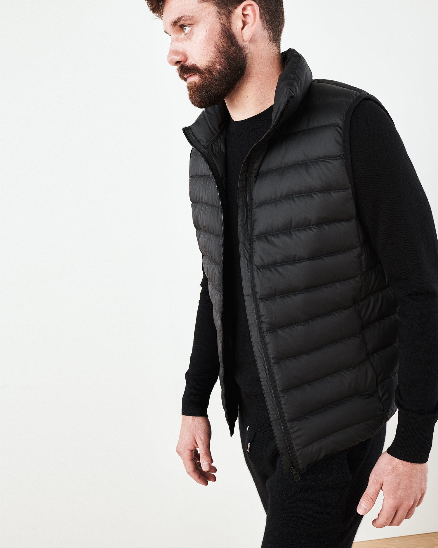 black down puffer vest