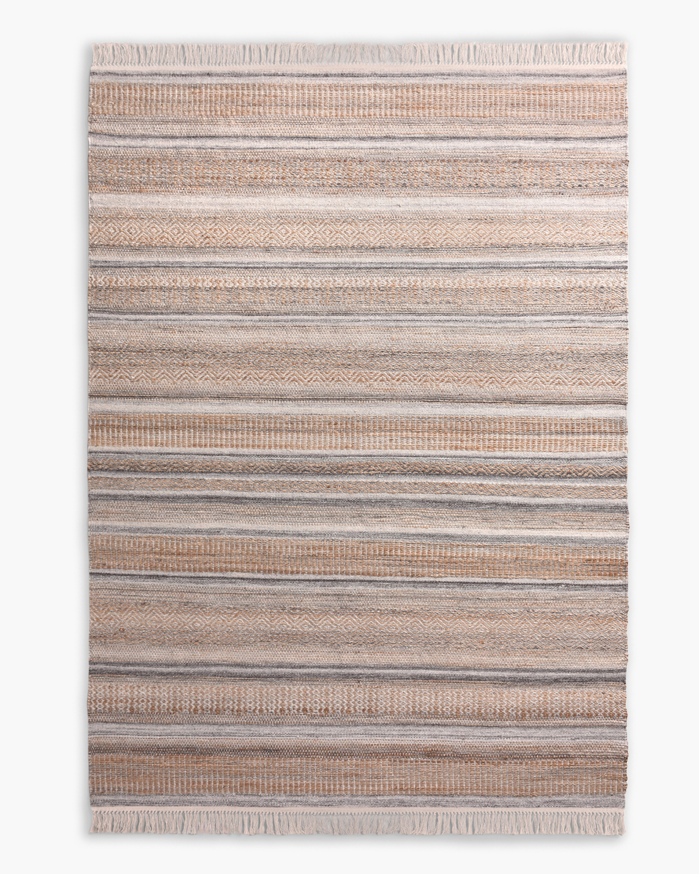 Quince Oliver Wool And Jute Rug In Natural/grey
