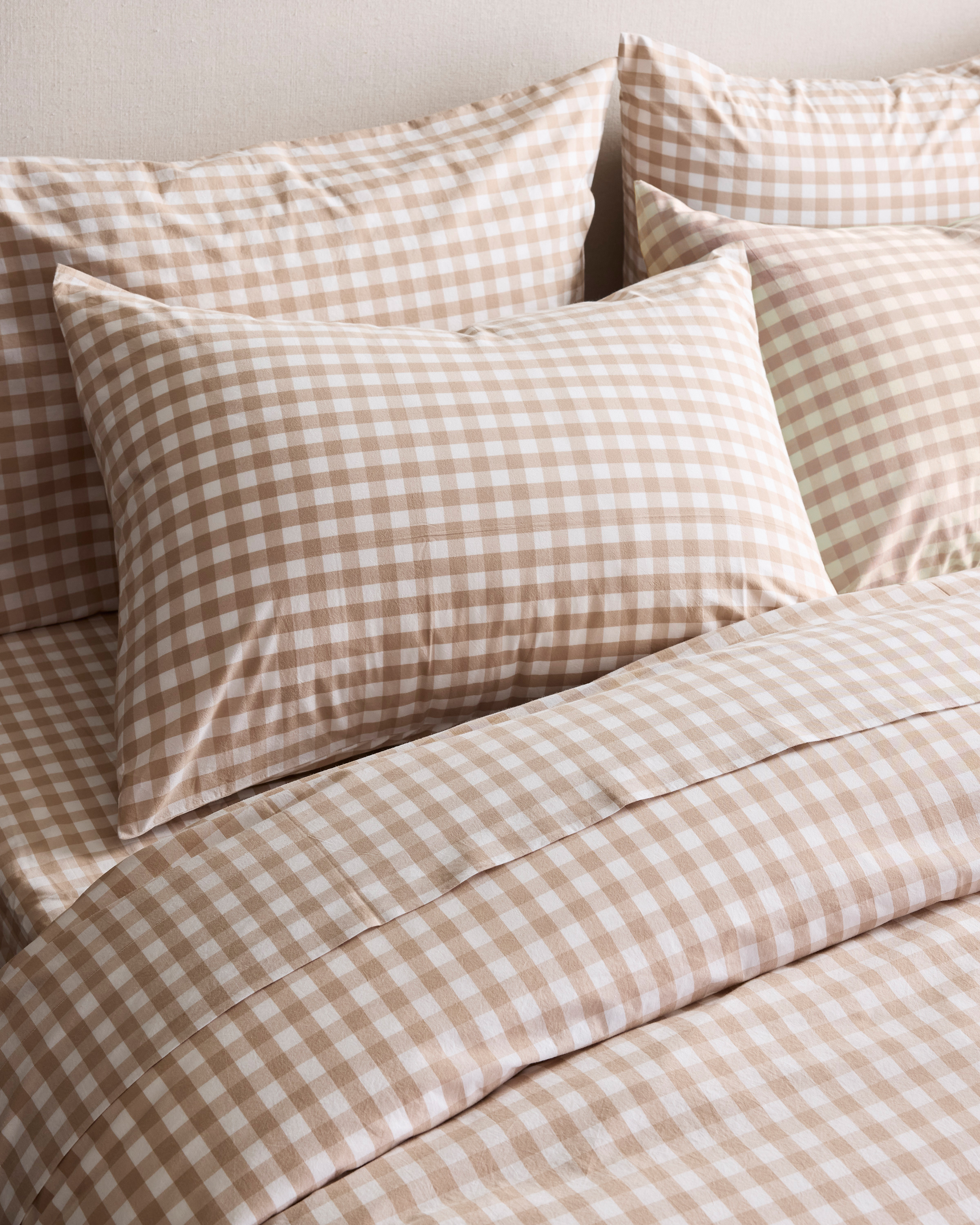 Classic Organic Percale Gingham Duvet Cover Set - thumbnail 5