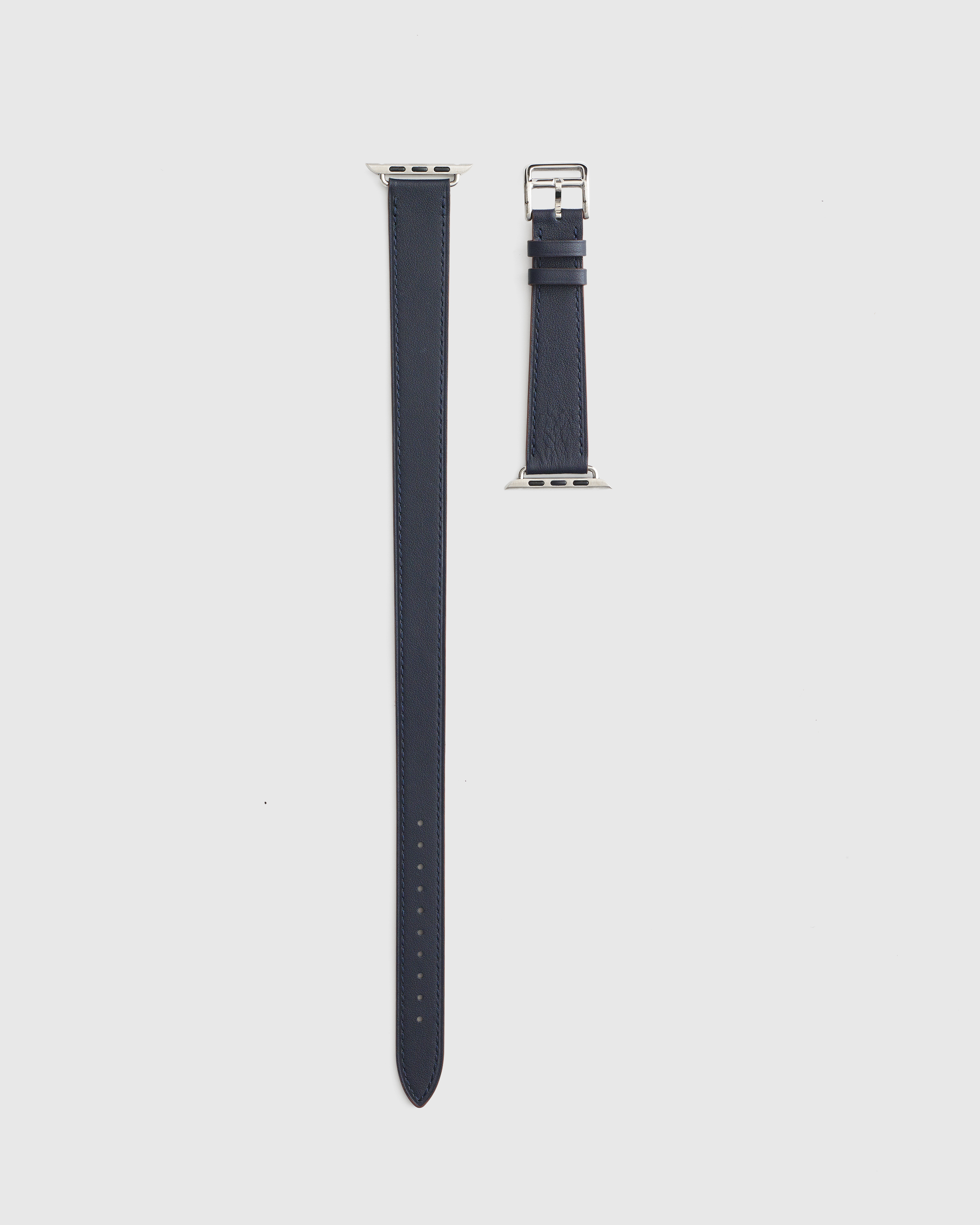 Quince Leather Double Wrap Apple Watch Band In Midnight