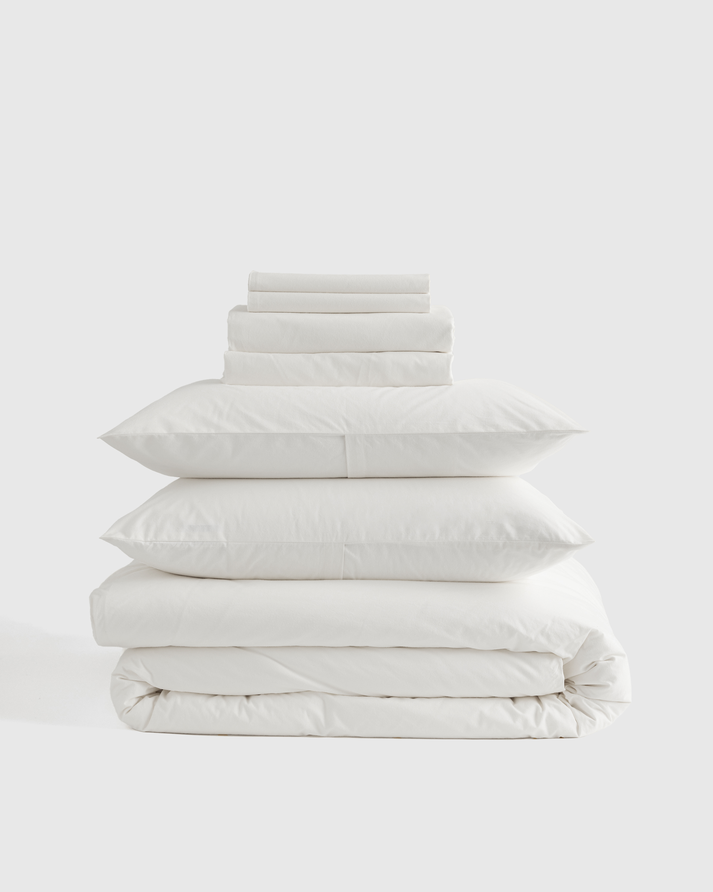 Quince Organic Brushed Cotton Deluxe Bedding Bundle In White