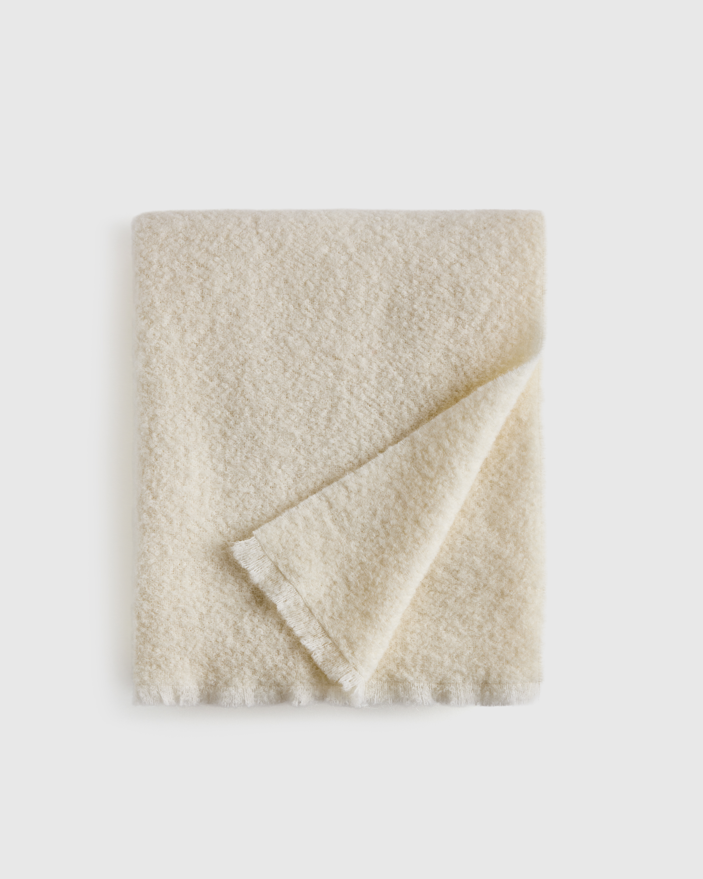 Alpaca Boucle Throw - Ivory