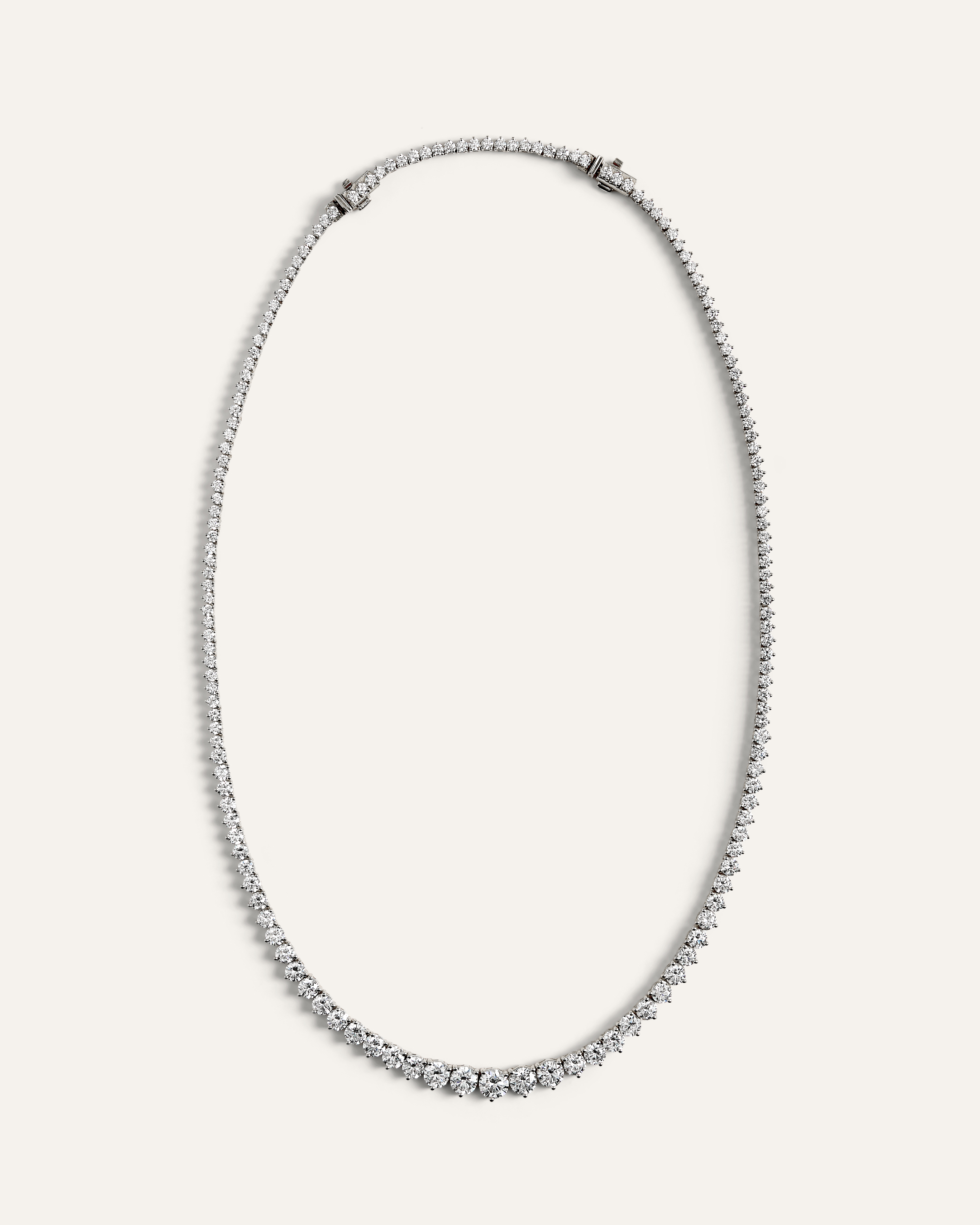 14K Gold Lab Grown Diamond Graduated Tennis Necklace