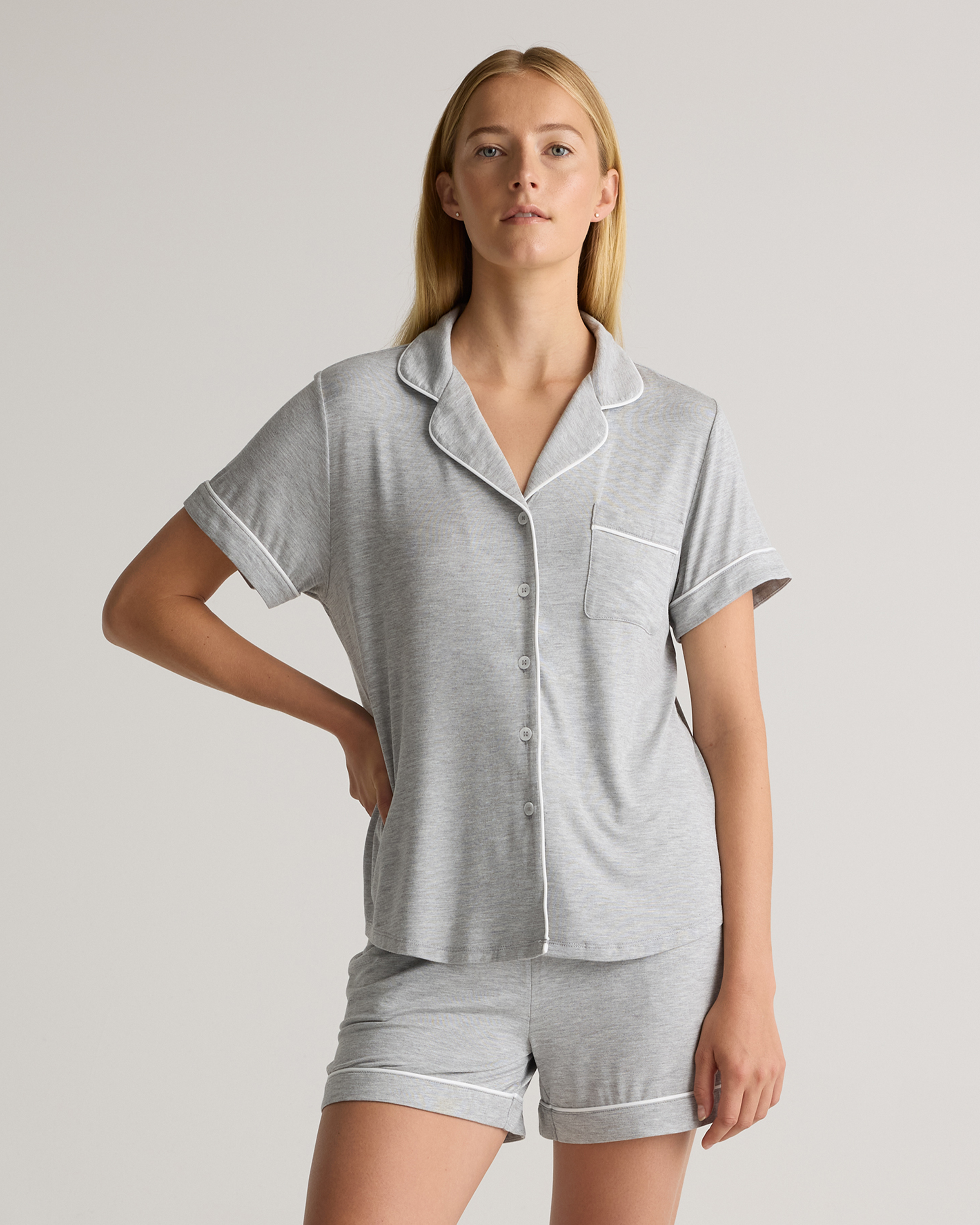 Bamboo Jersey Short Sleeve Pajama Set 		 		 		 		 		