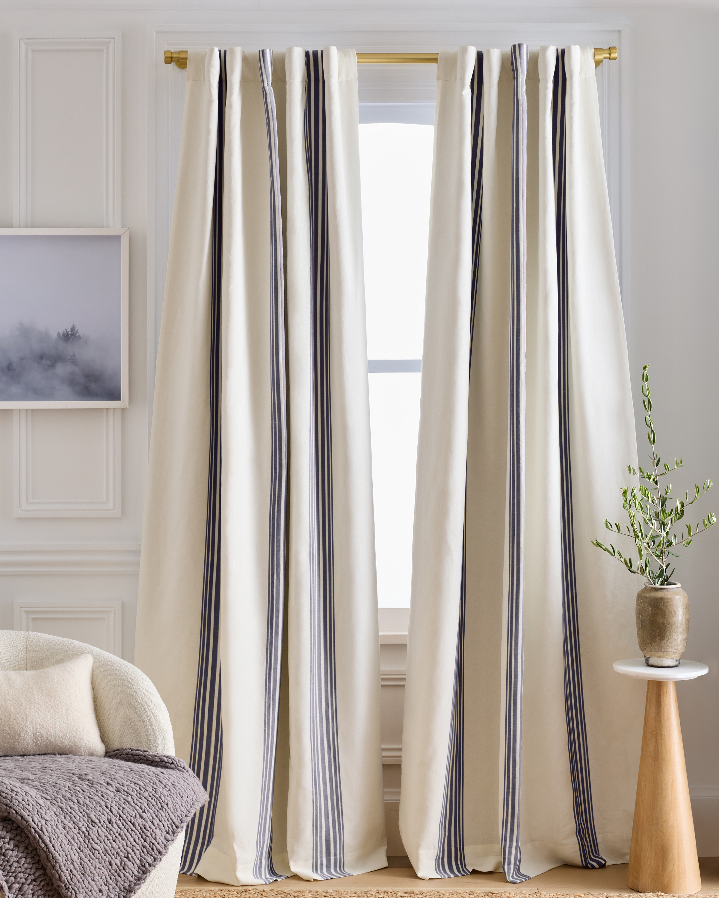 Coastal Stripe Linen/Cotton Blackout Curtain - thumbnail 7