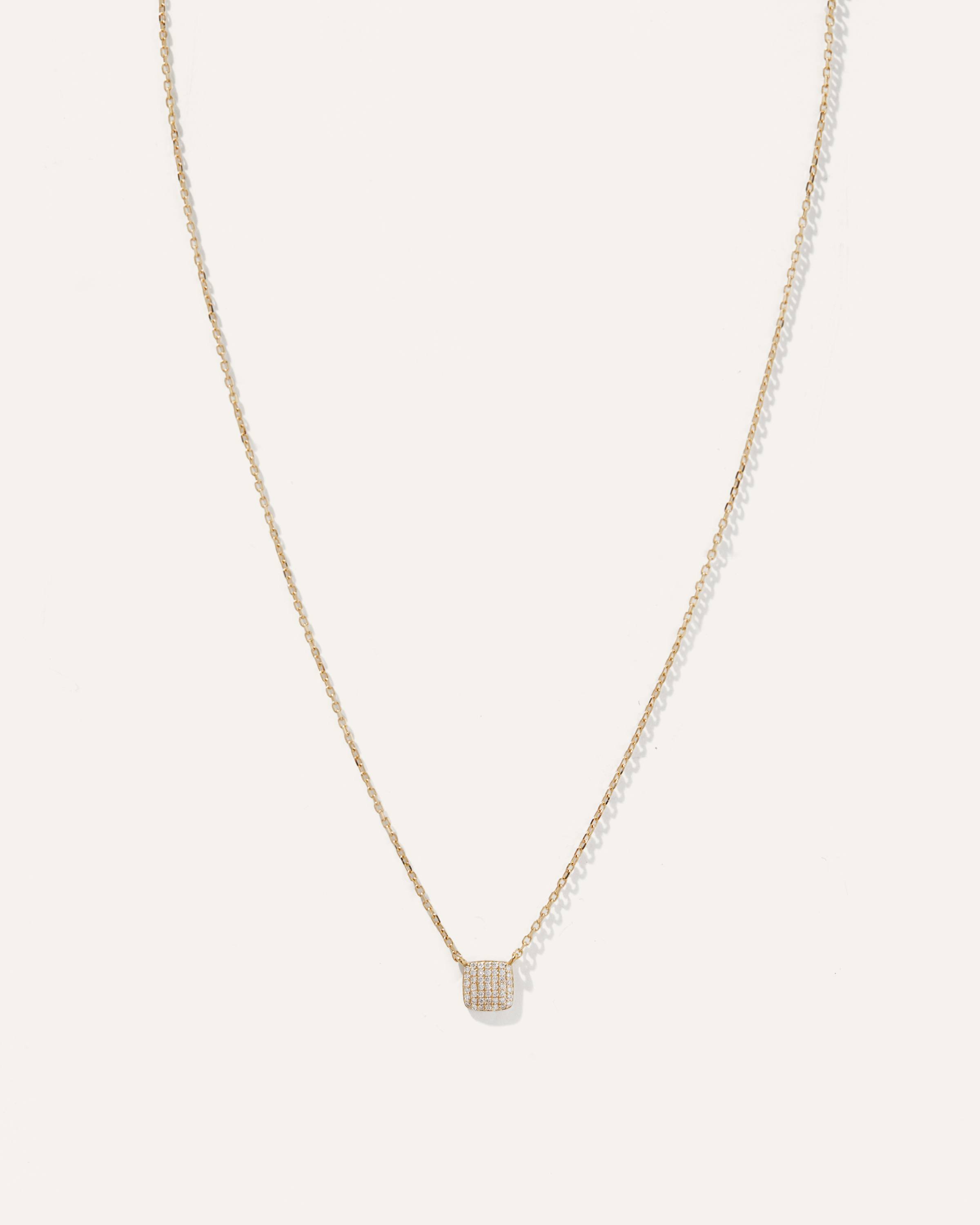 Quince Women's 14k Diamond Pave Cushion Carine Necklace In Gold