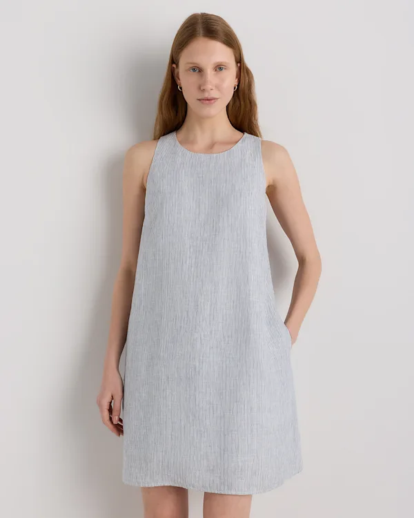 100% European Linen Tank Mini Dress