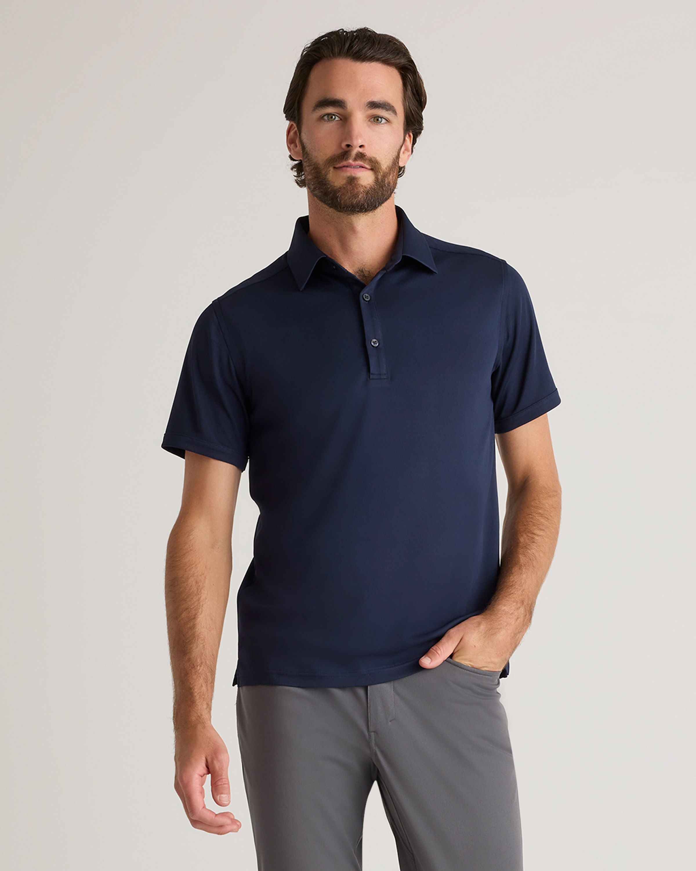 Shop Quince Men's Commuter Stretch Pique Polo In Navy