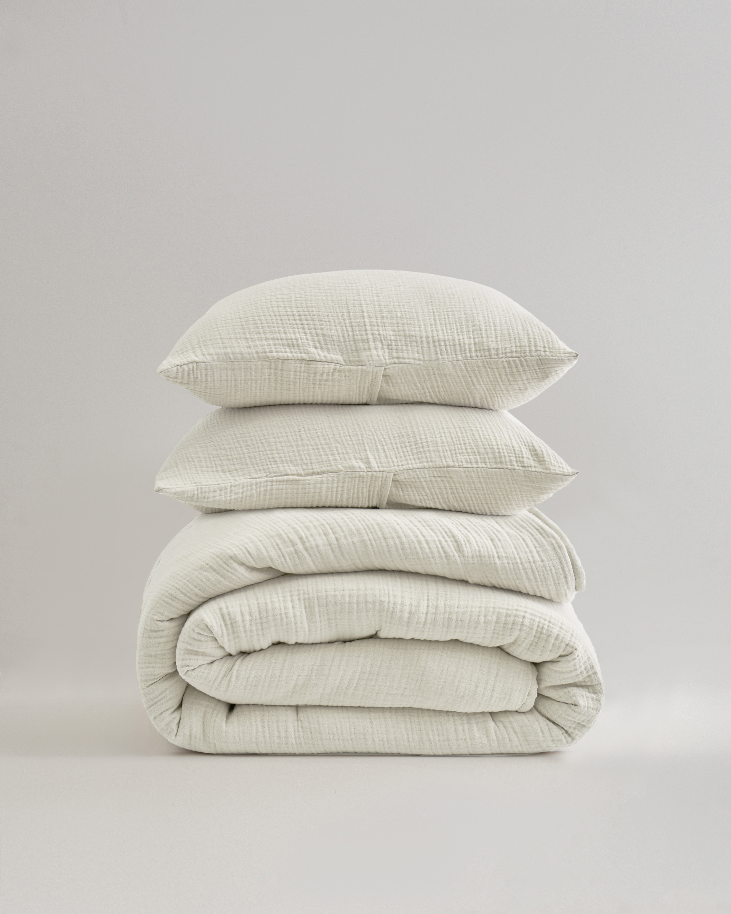 Organic Airy Gauze Dream Quilt Set | White, Queen