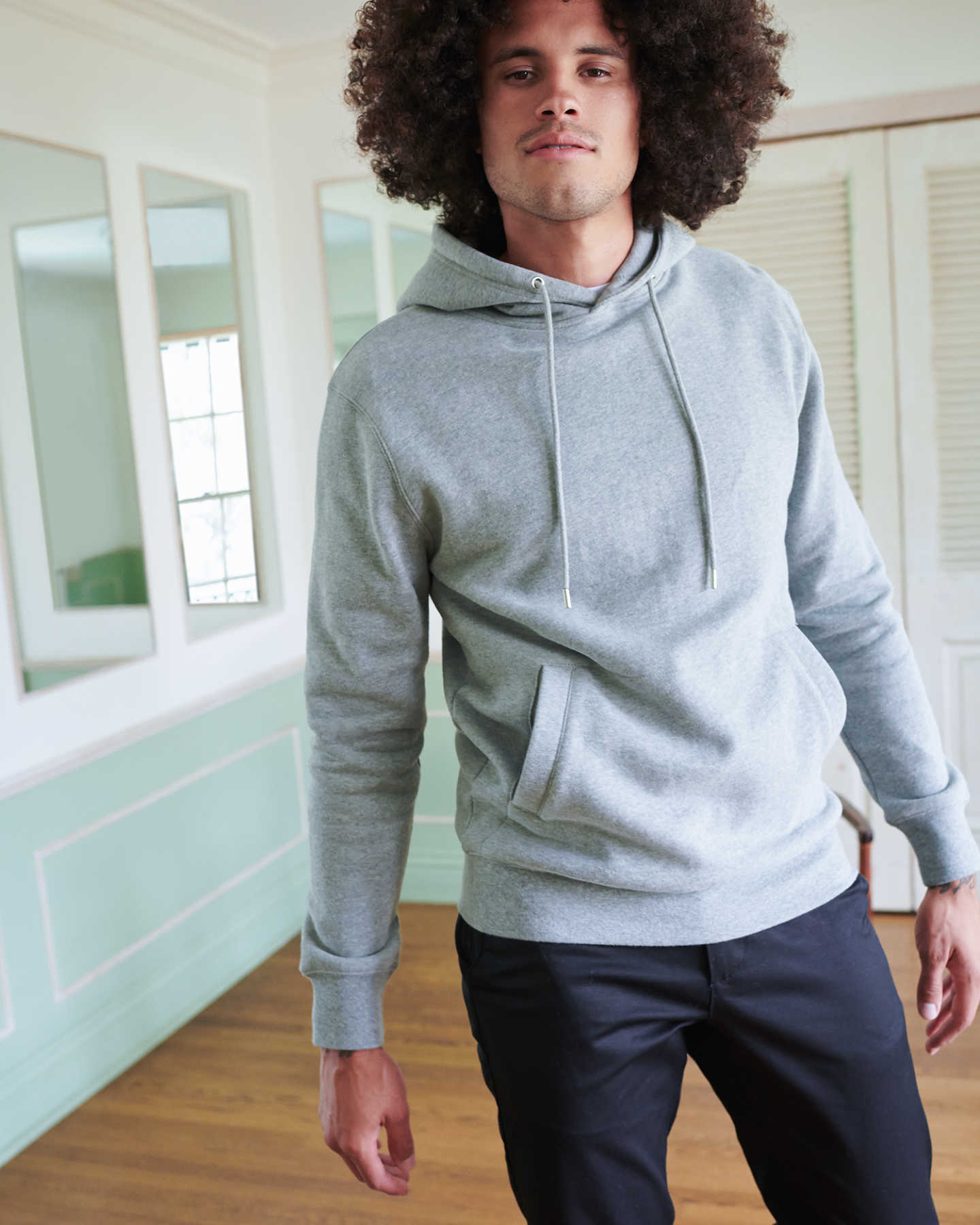 Heavyweight Organic Fleece Hoodie - Heather Grey