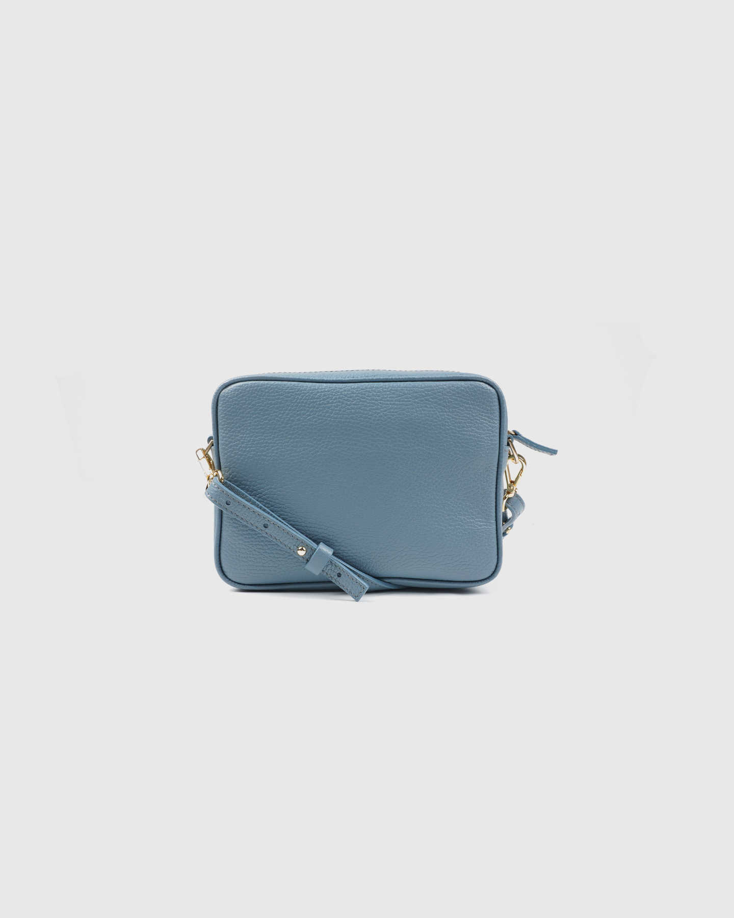 Italian Leather Crossbody Bag - Dusty Blue - 7