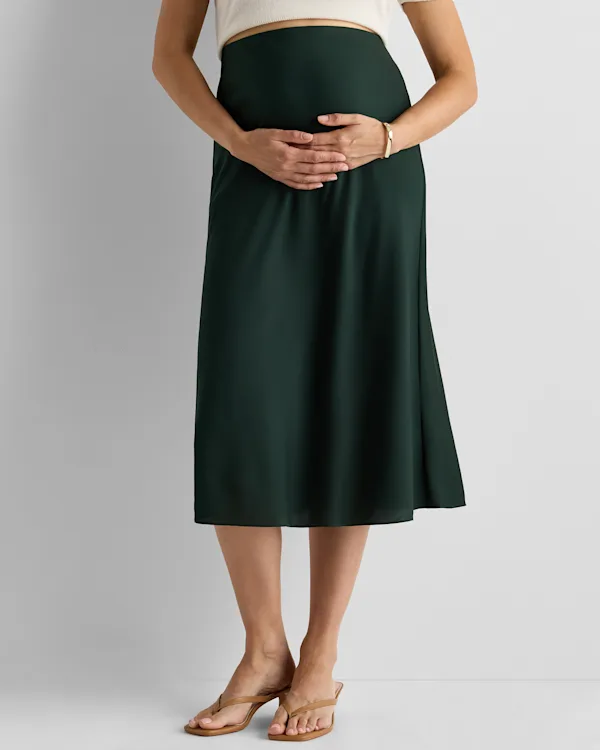 Washable Stretch Silk Maternity Skirt