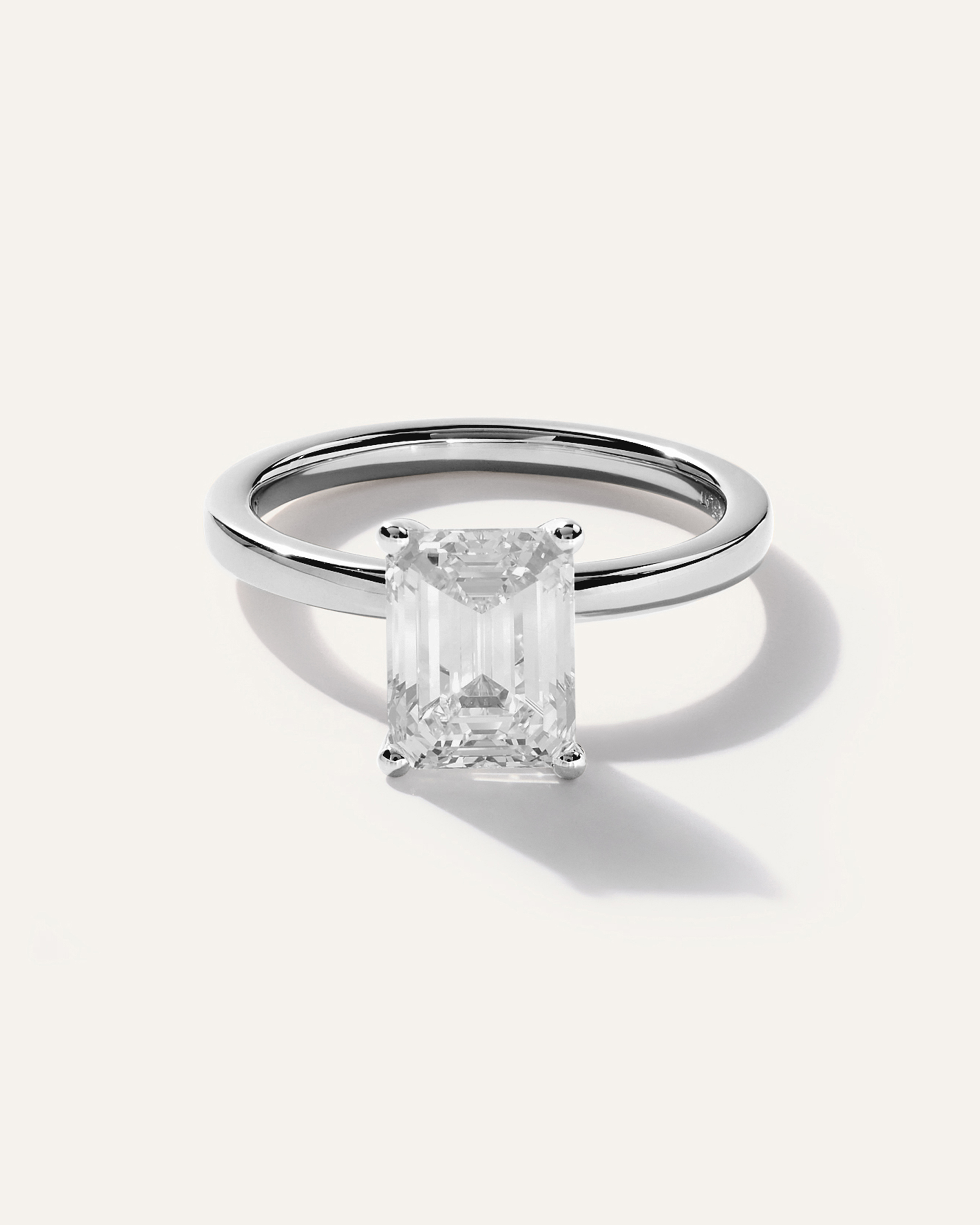 Lab Grown Diamond Emerald Comfort Fit Engagement Ring - 2.5ct