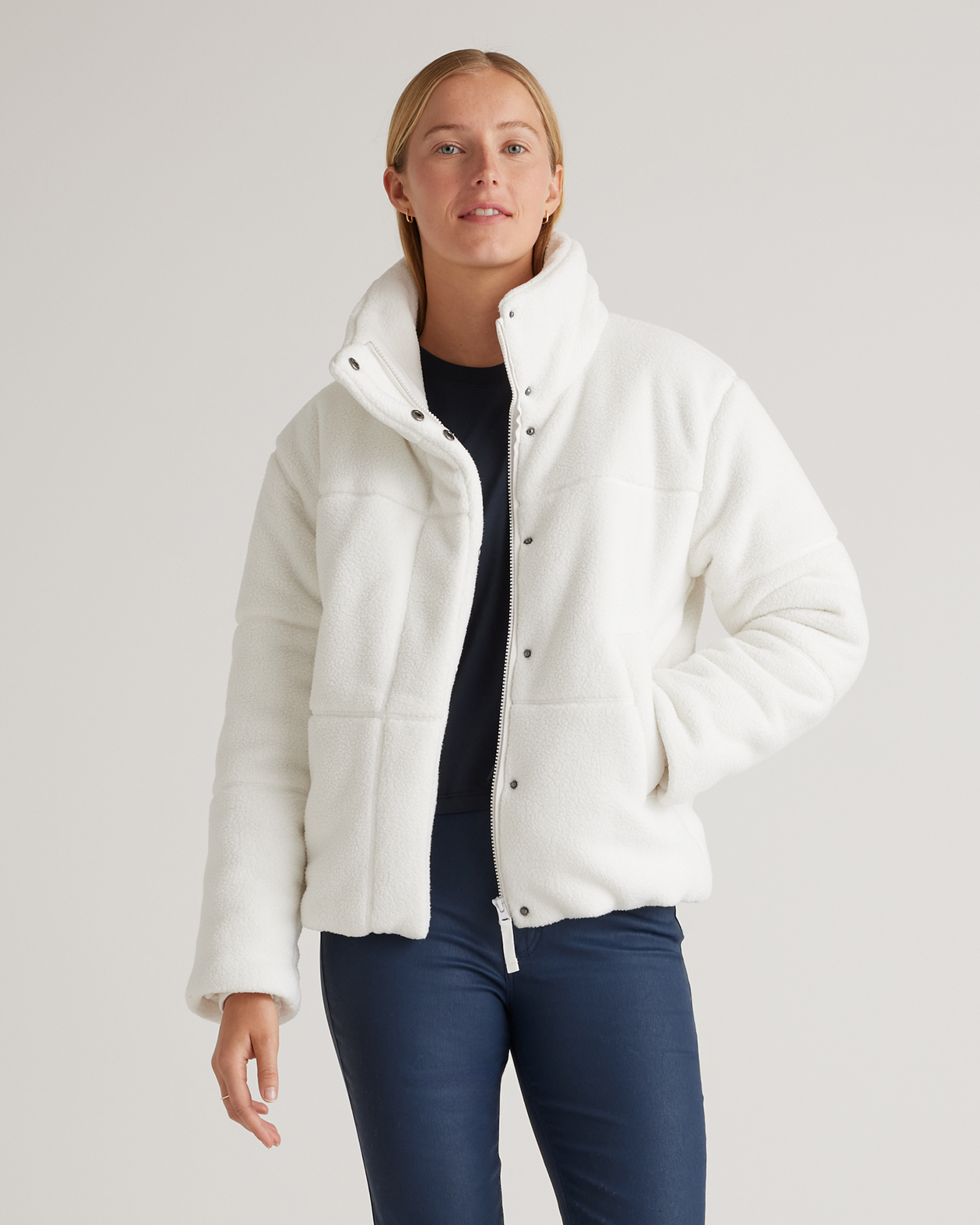 Shop Quince Women's Sherpa Puffer Jacket In Ivory