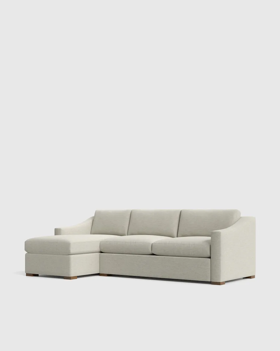 Hollis Slope Arm Chaise Sectional 112in Left Arm Front Angle