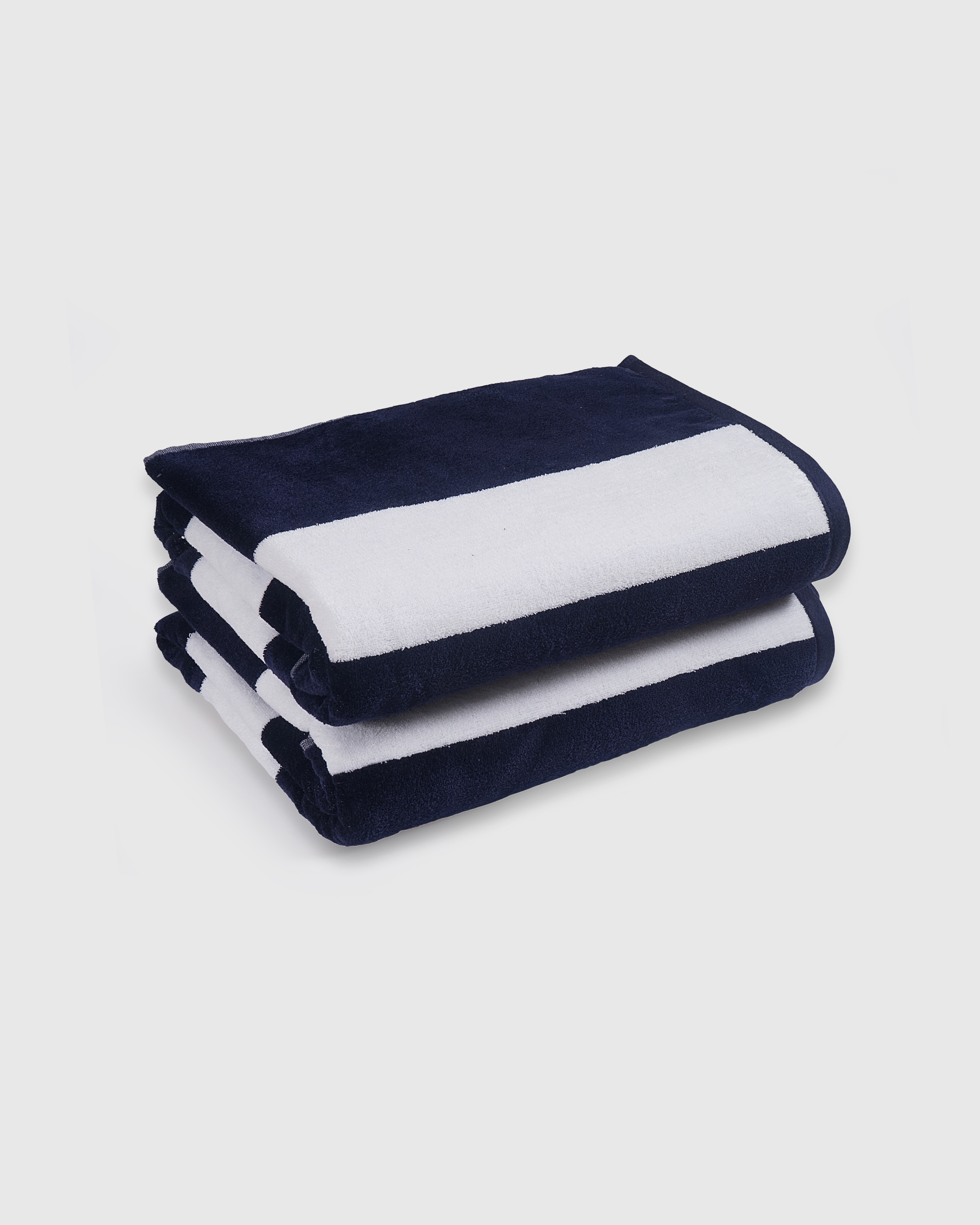 navy blue striped beach towels