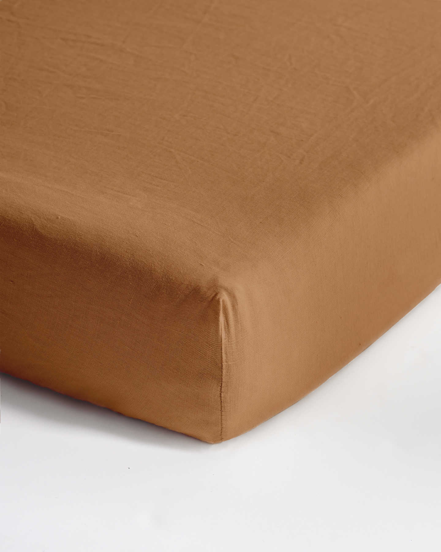 Linen Fitted Crib Sheet Set - Terracotta