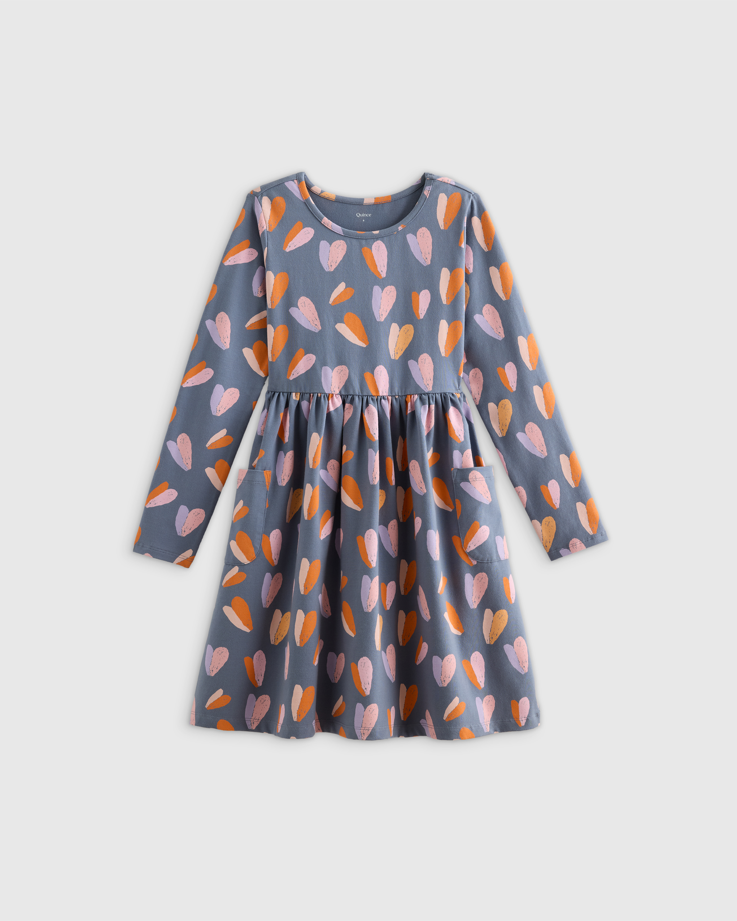 Organic Cotton Long Sleeve Fit and Flare Pocket Dress - Toddler Girl - thumbnail 3