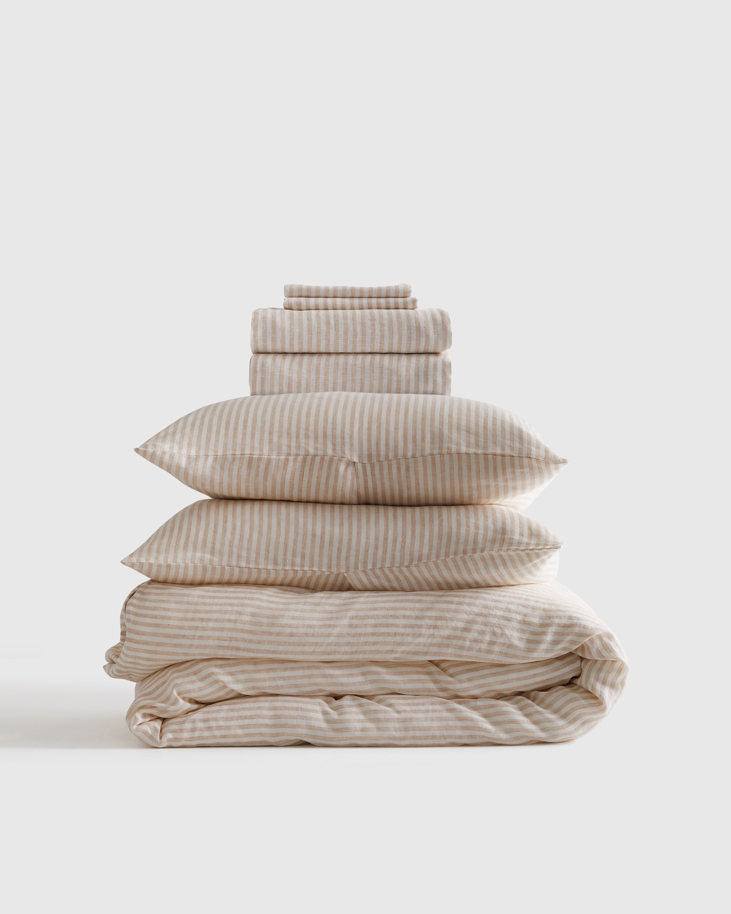 European Linen Stripe Deluxe Bedding Bundle