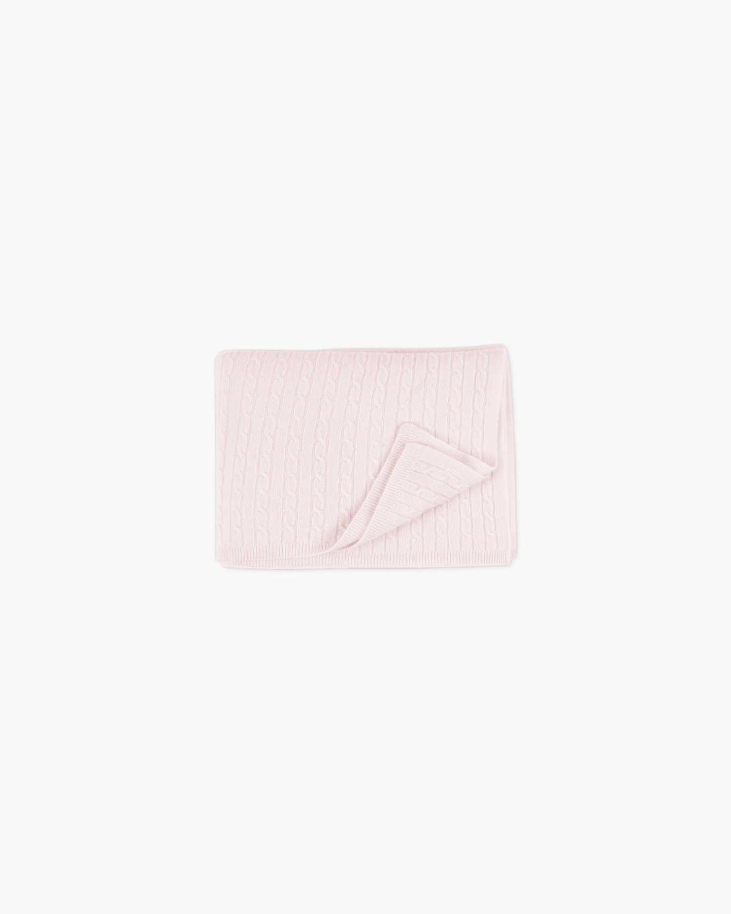 Cable Knit Cashmere Baby Blanket - Minimal Pink