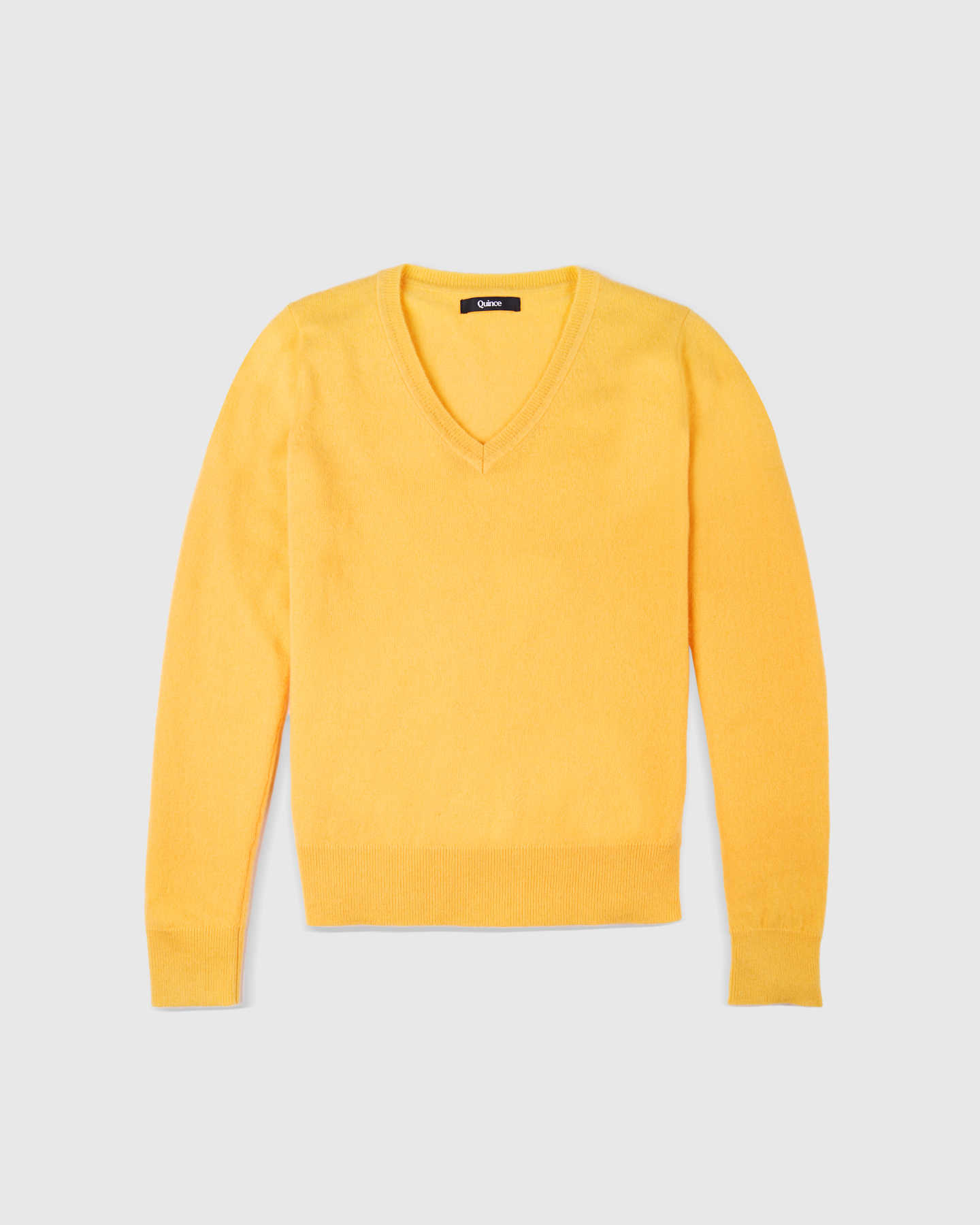 Mongolian Cashmere V-Neck Sweater - Daffodil - 14