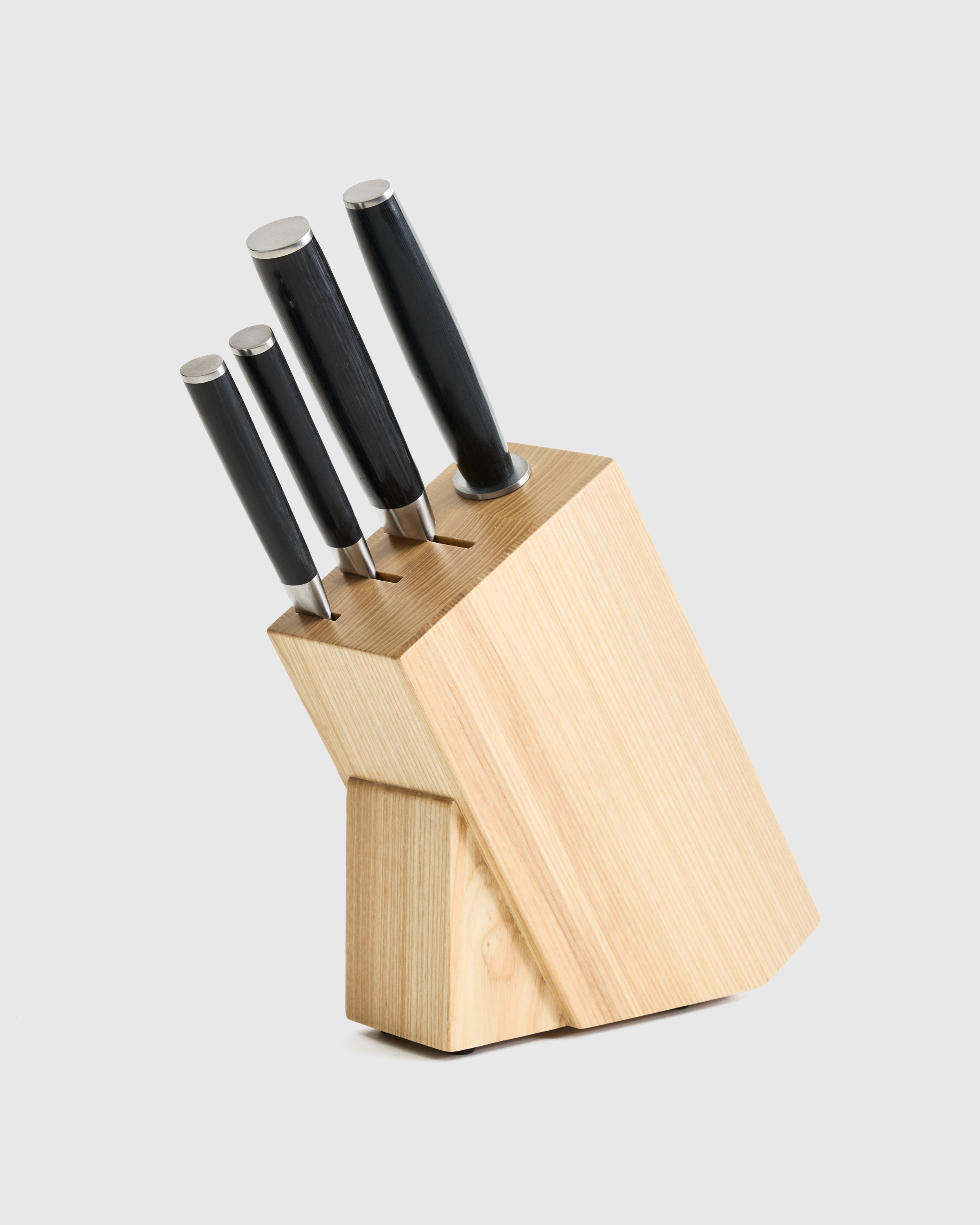 Essential Japanese Damascus Steel Knife Set + Block