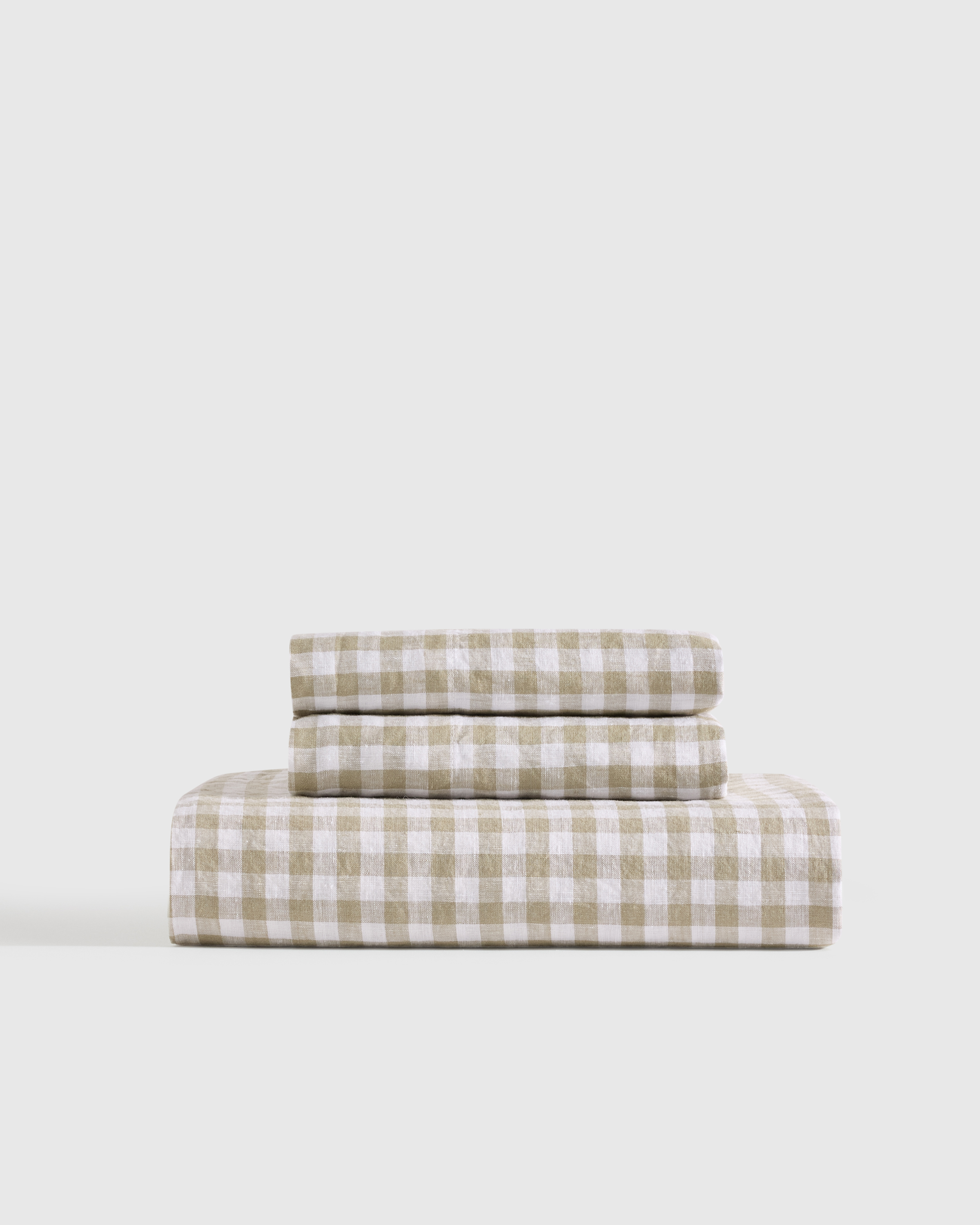 European Linen Gingham Fitted Sheet Set