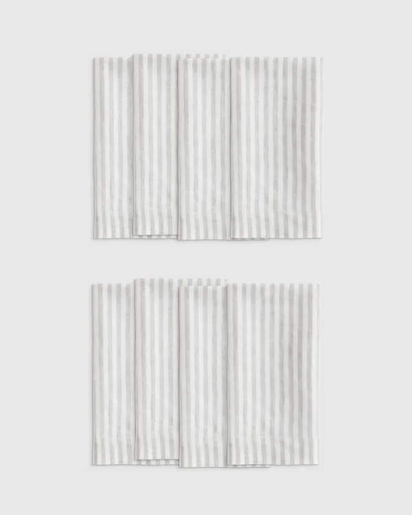 European Linen Wide-Hem Stripe Napkins (Set of 8)