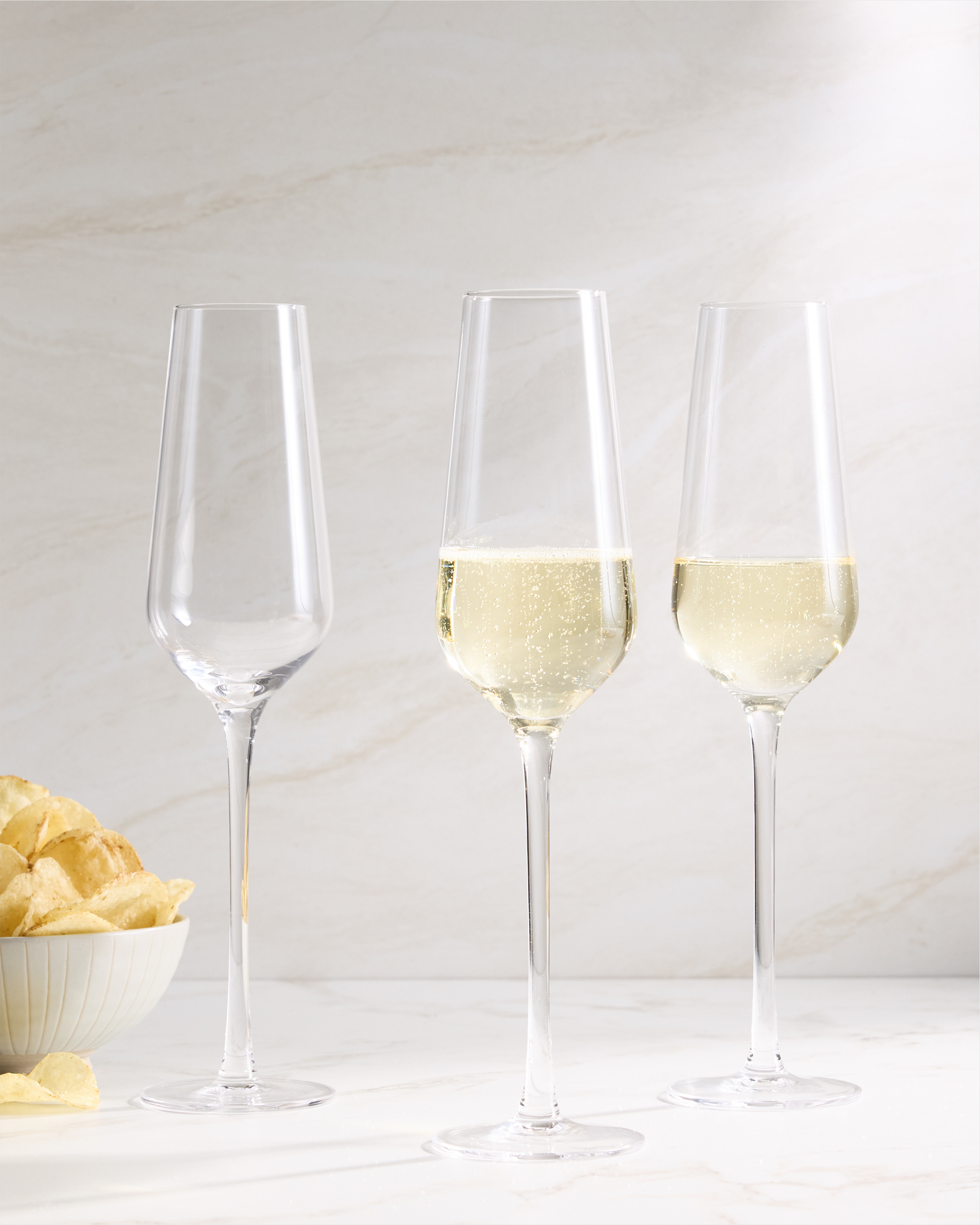 Mouth Blown Champagne Flute (Set of 4) in No Color
