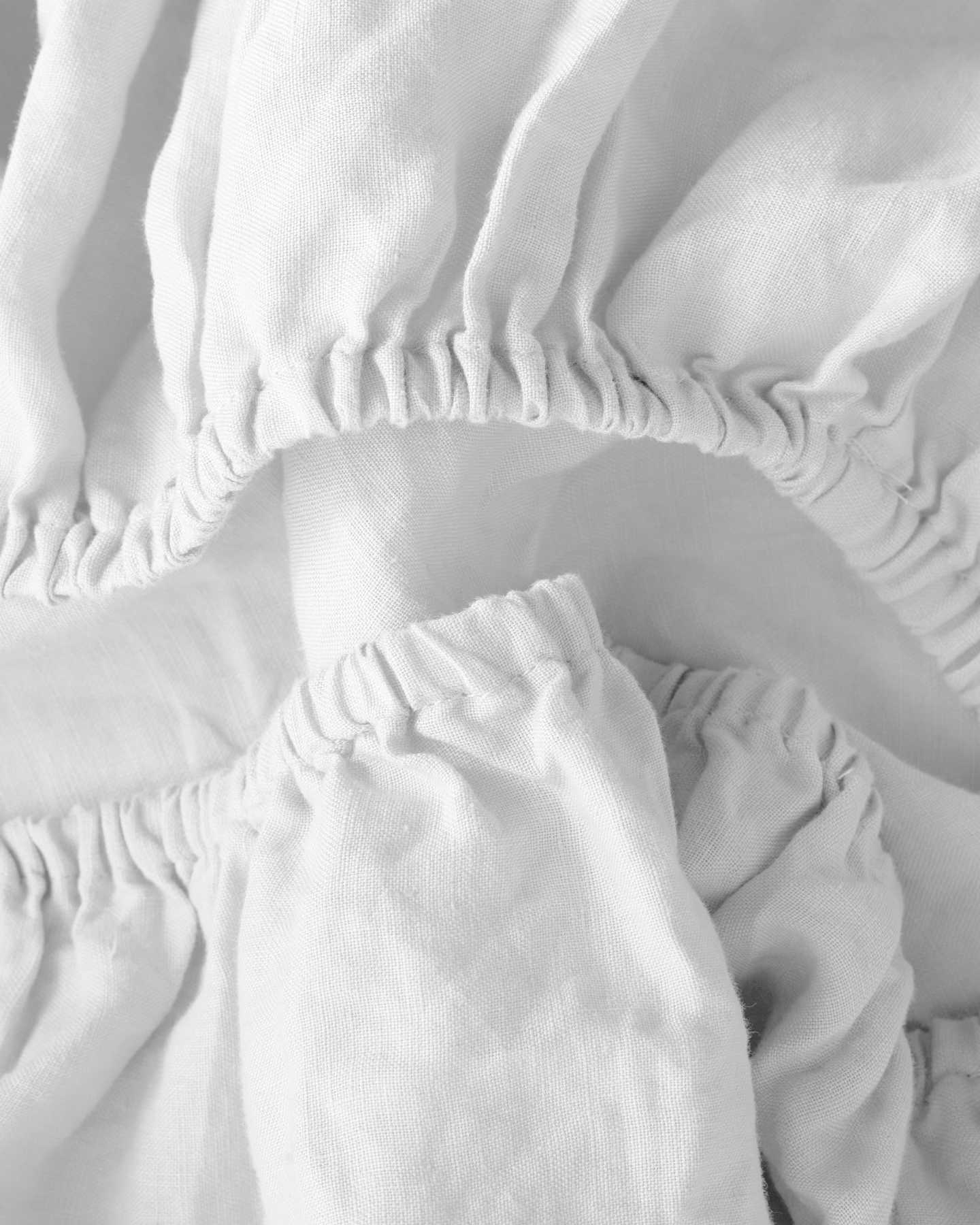 European Linen Fitted Crib Sheet Set - White - 1 - Thumbnail