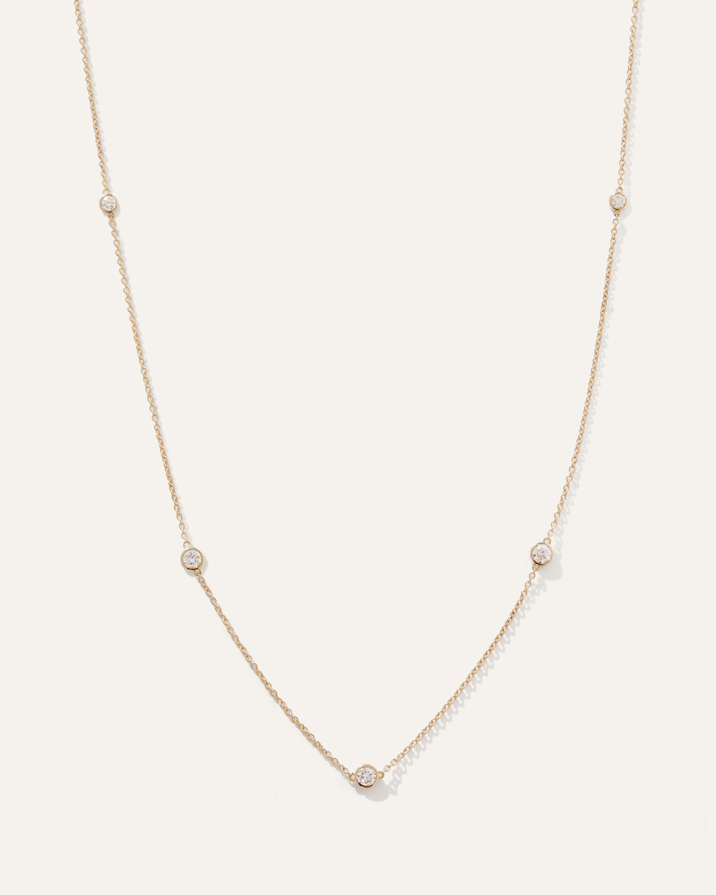 Quince Women's 14k Gold Diamond Bezel Station Necklace In Yellow Gold