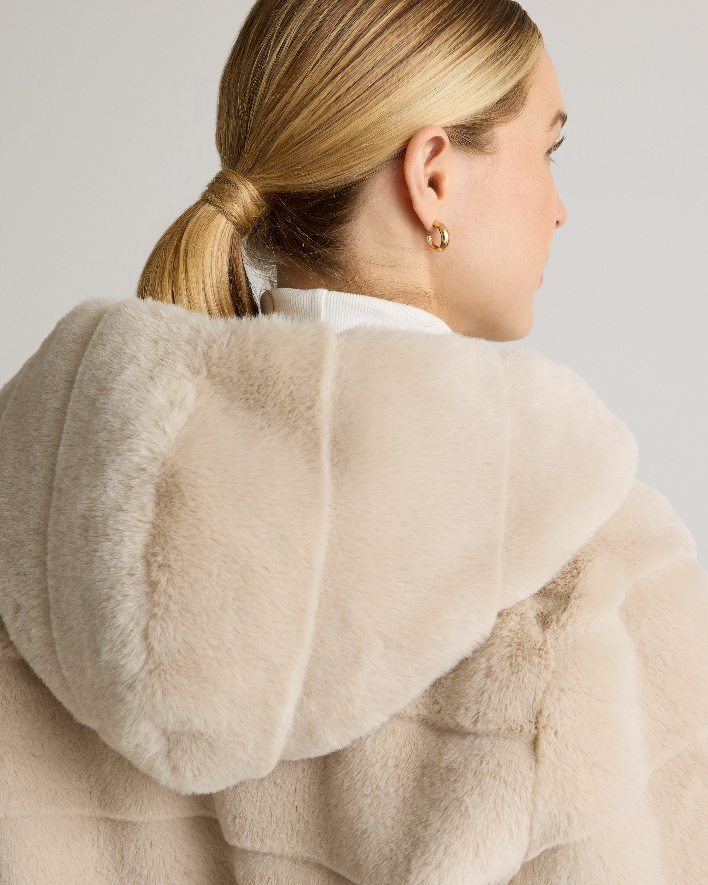 Hooded Faux Fur Jacket
