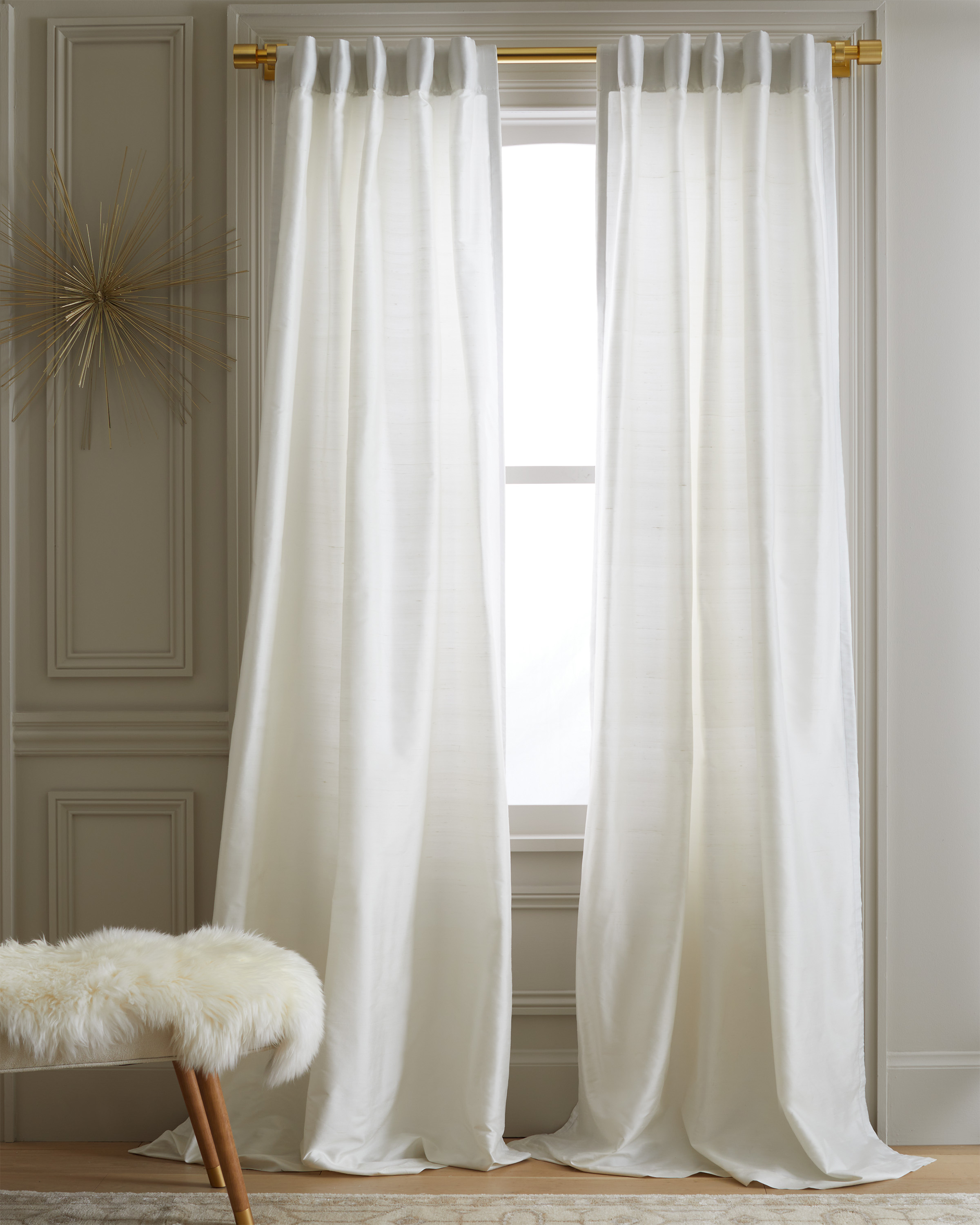 Quince Silk Dupioni Curtain In Ivory