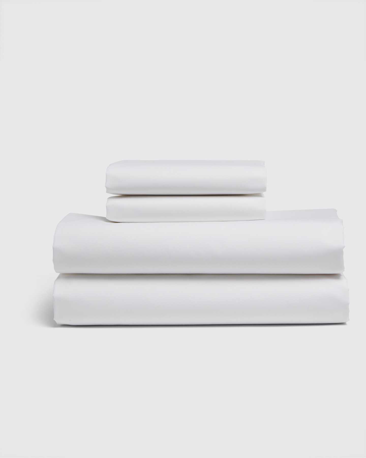 Organic percale sheet set in white