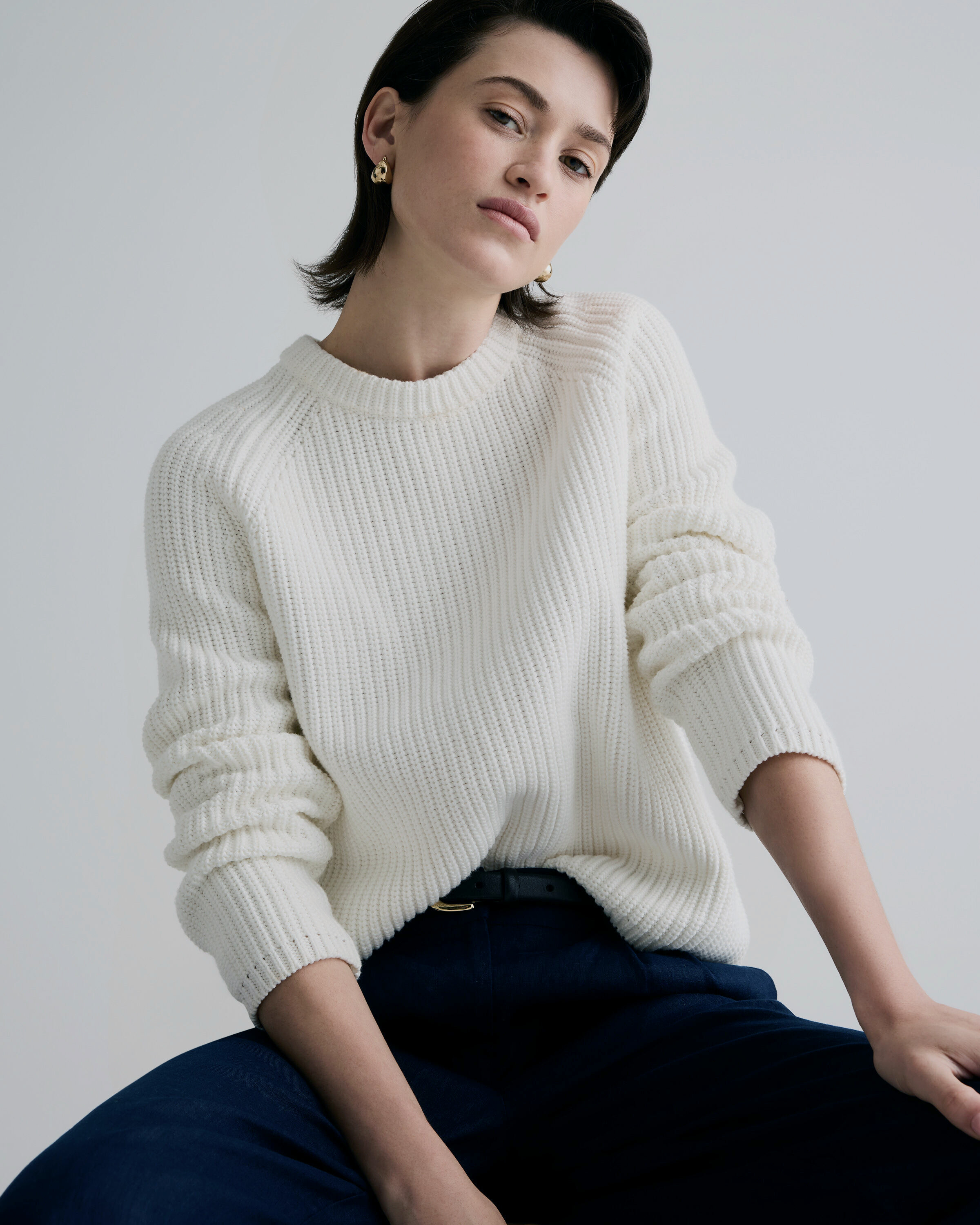 100% Organic Cotton Fisherman Crew Sweater