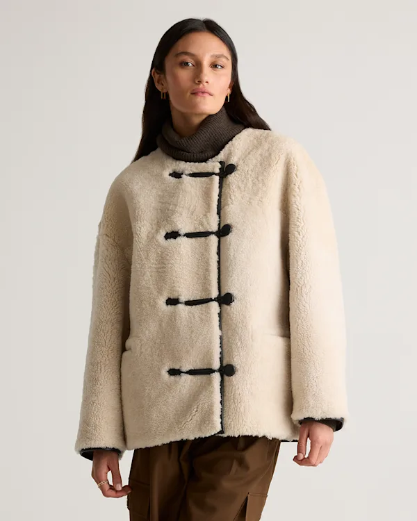 100% Shearling Duffle Jacket