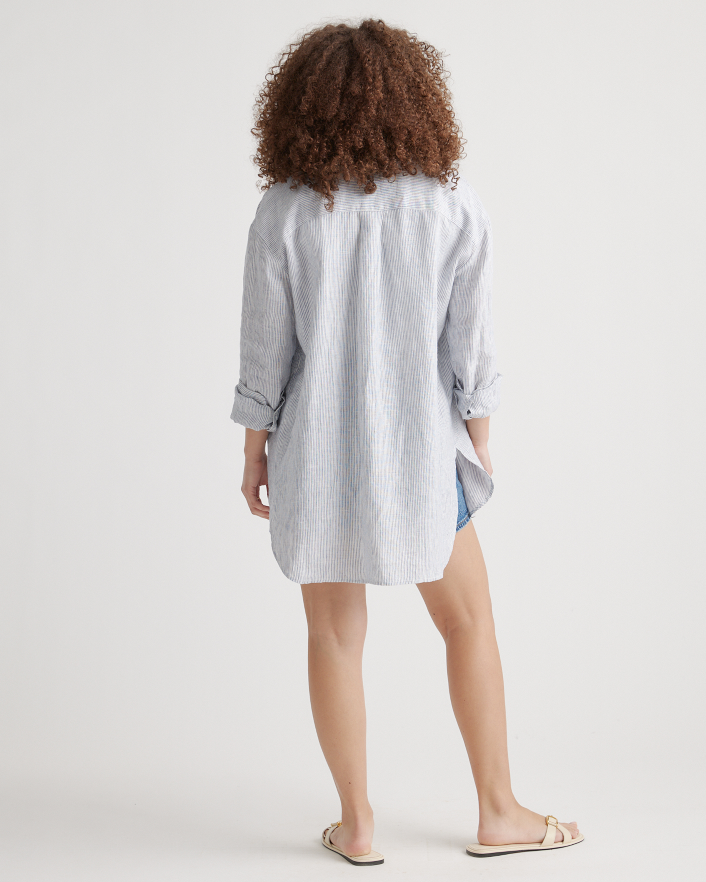 Quince 100% European Linen Shirt Dress XL NWT Sand