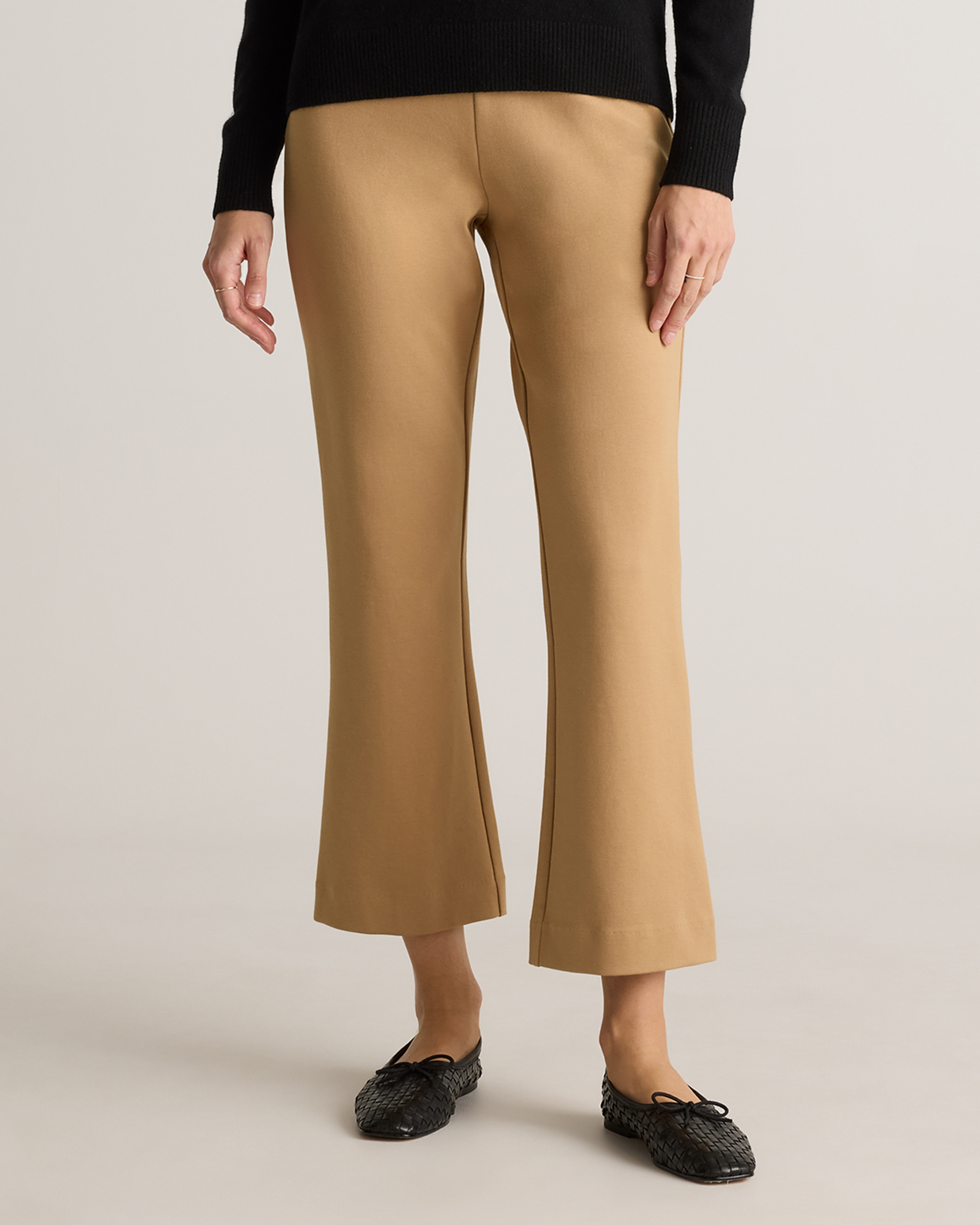 Organic Cotton Double Knit Kick Flare Pants