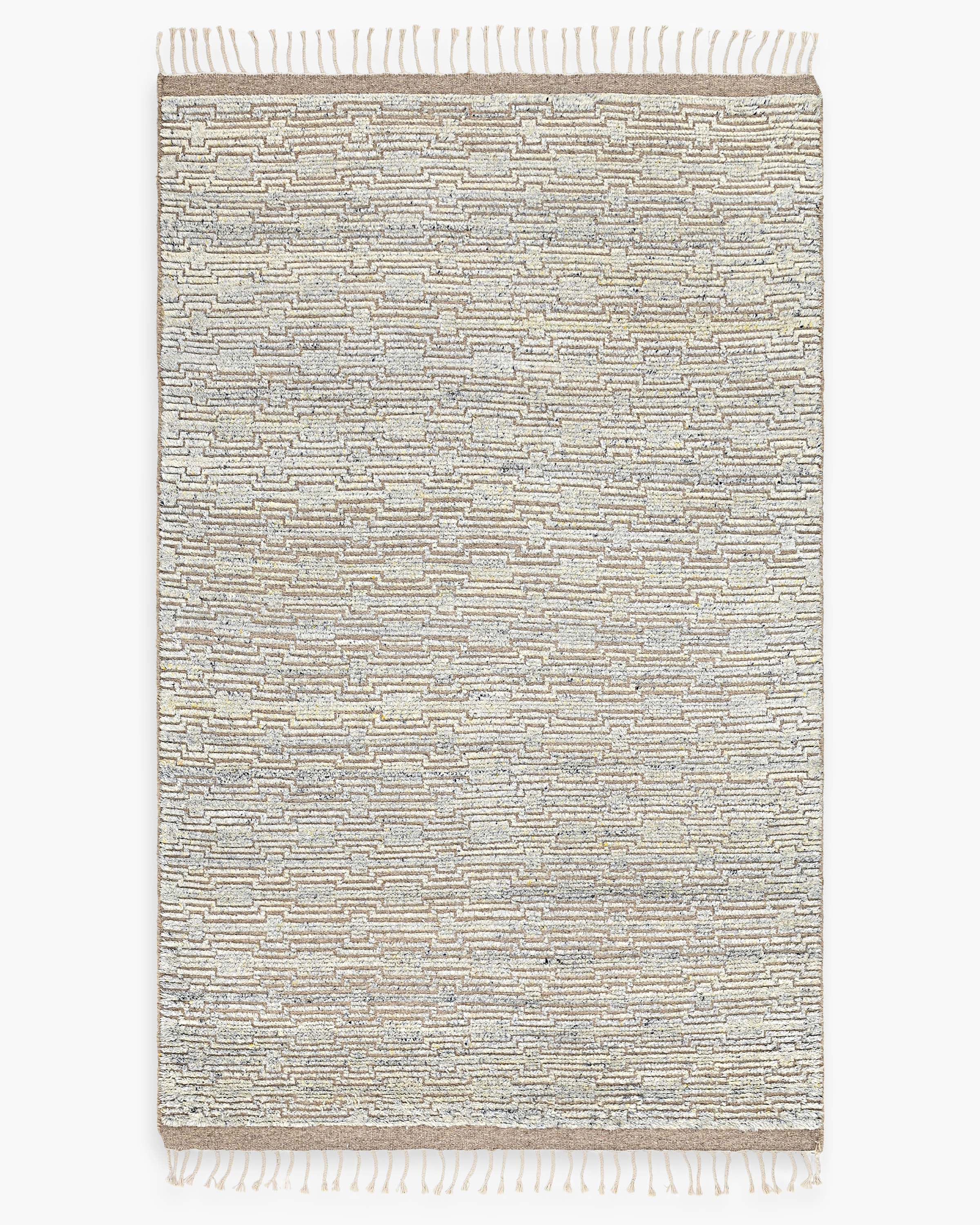 Quince Briar Hand Knotted Wool Rug In Beige