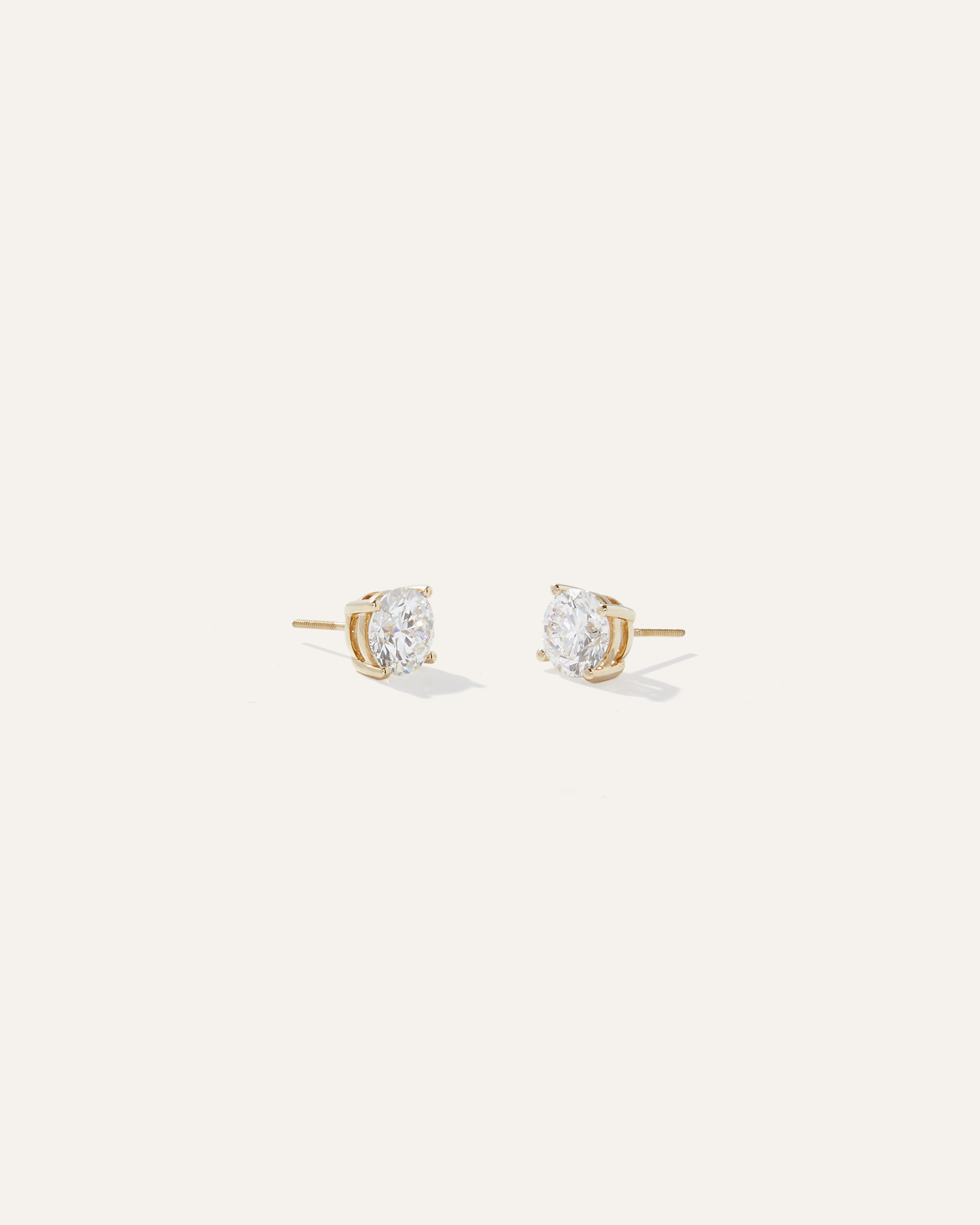 Lightbox 1-Carat Lab Created Diamond Solitaire Earring Enhancers in 14K Yellow Gold