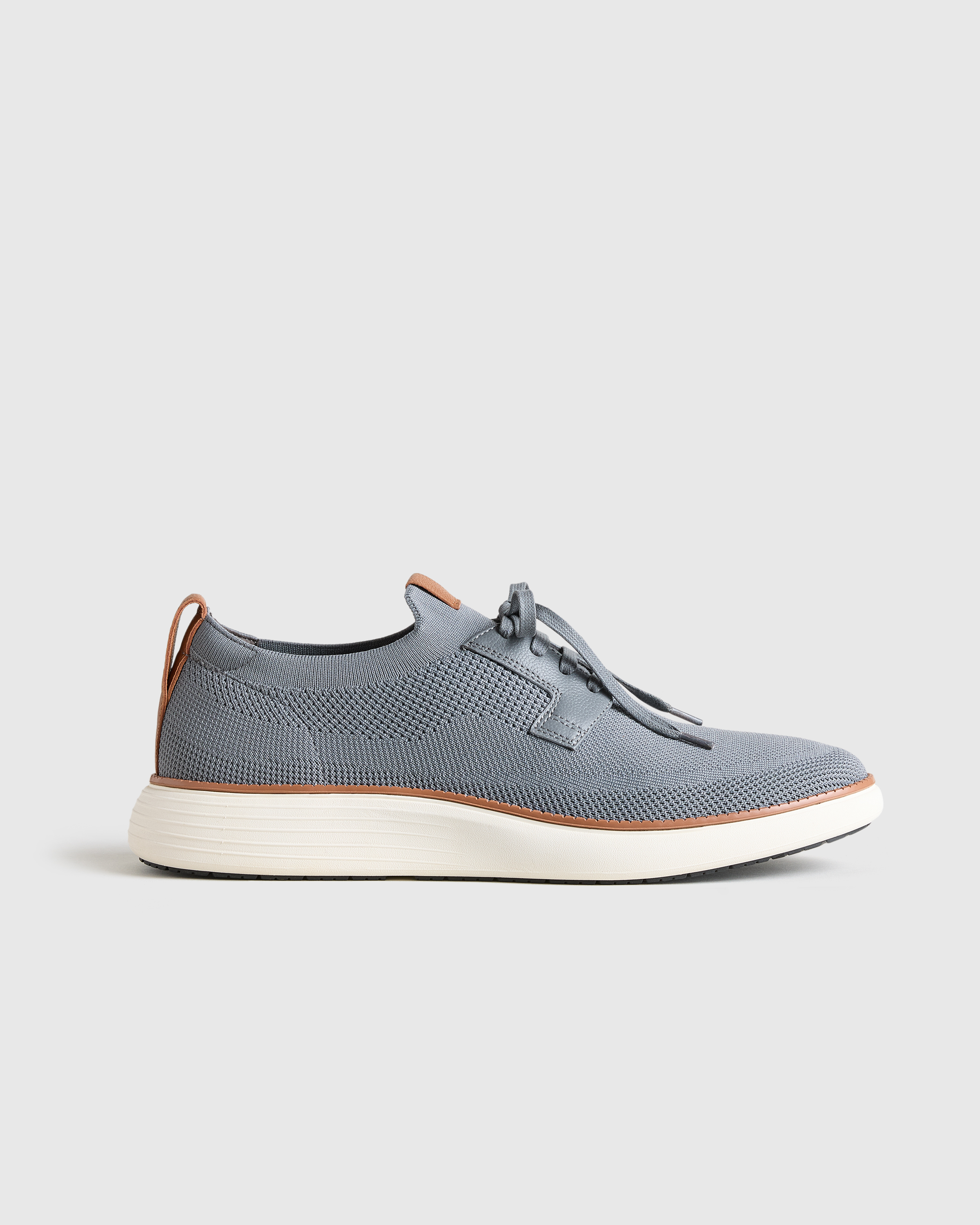 ENGLISH LAUNDRY Mens Gray Mixed Media Seb Round Toe Leather Sneakers Shoes 13 Italian Leather Everyday Sneaker in Grey Perforated main image 2