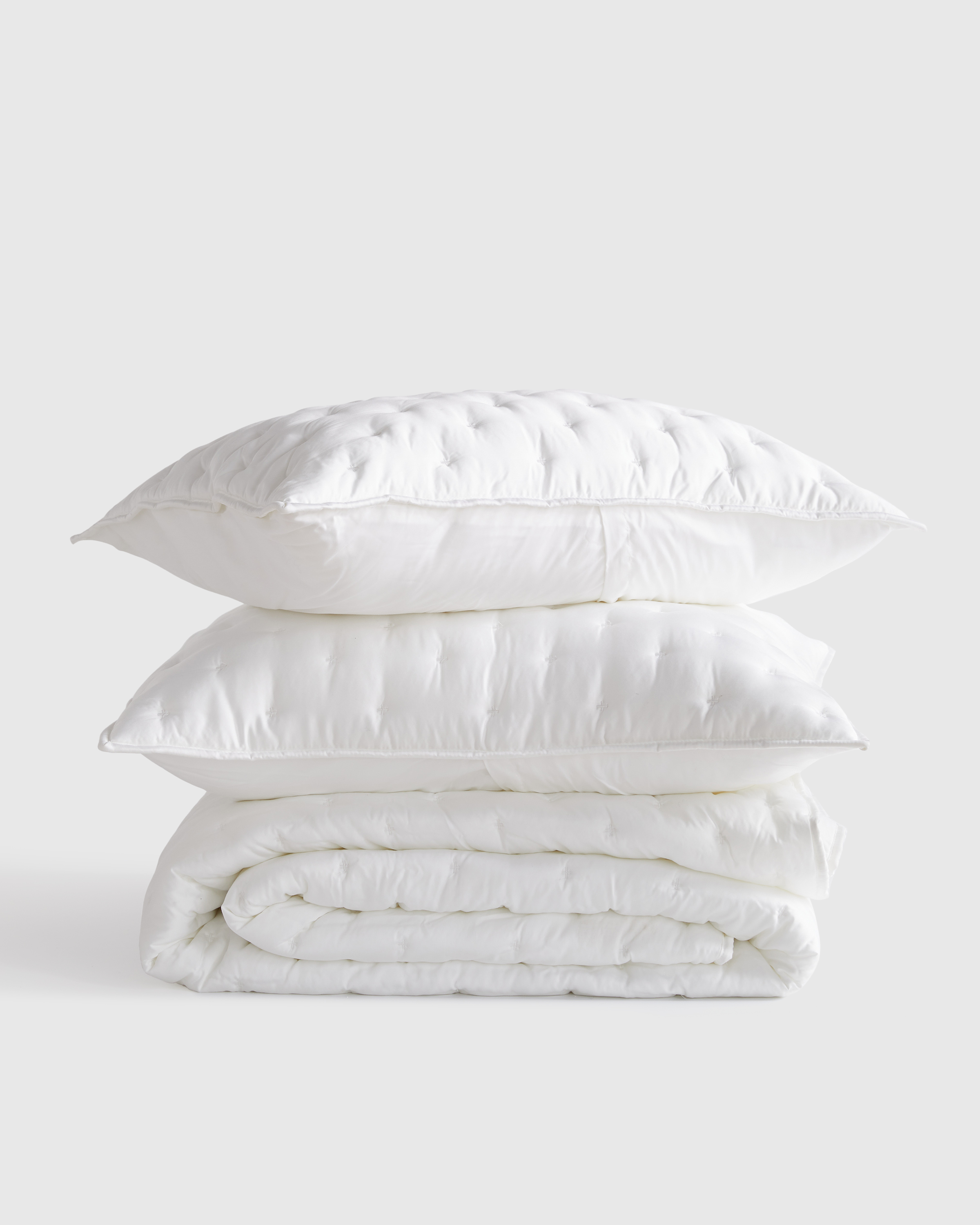 Bamboo Dream Quilt Set in White King